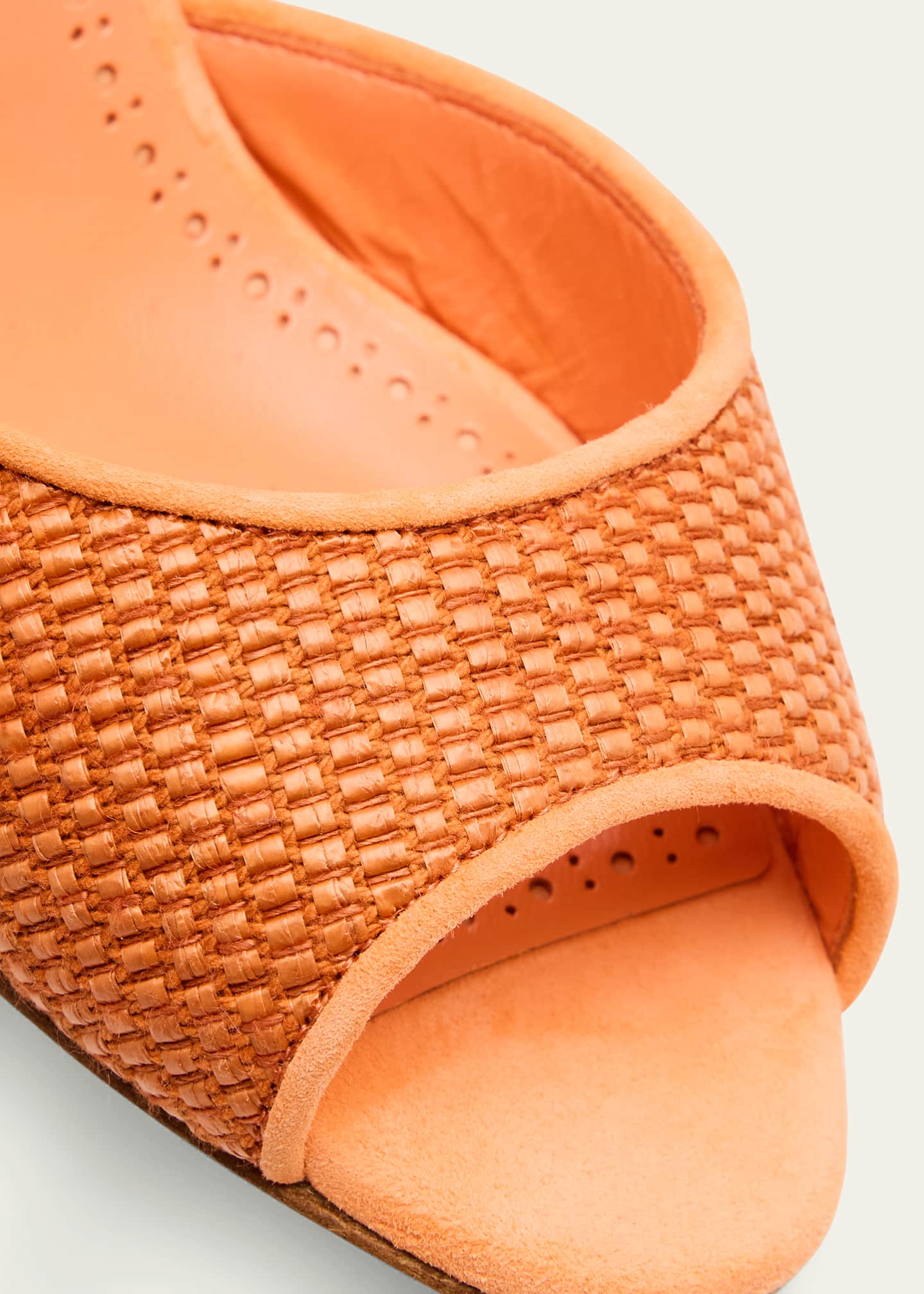 Manolo Blahnik Jadara Woven Peep-Toe Slide Sandals Image 5 of 6