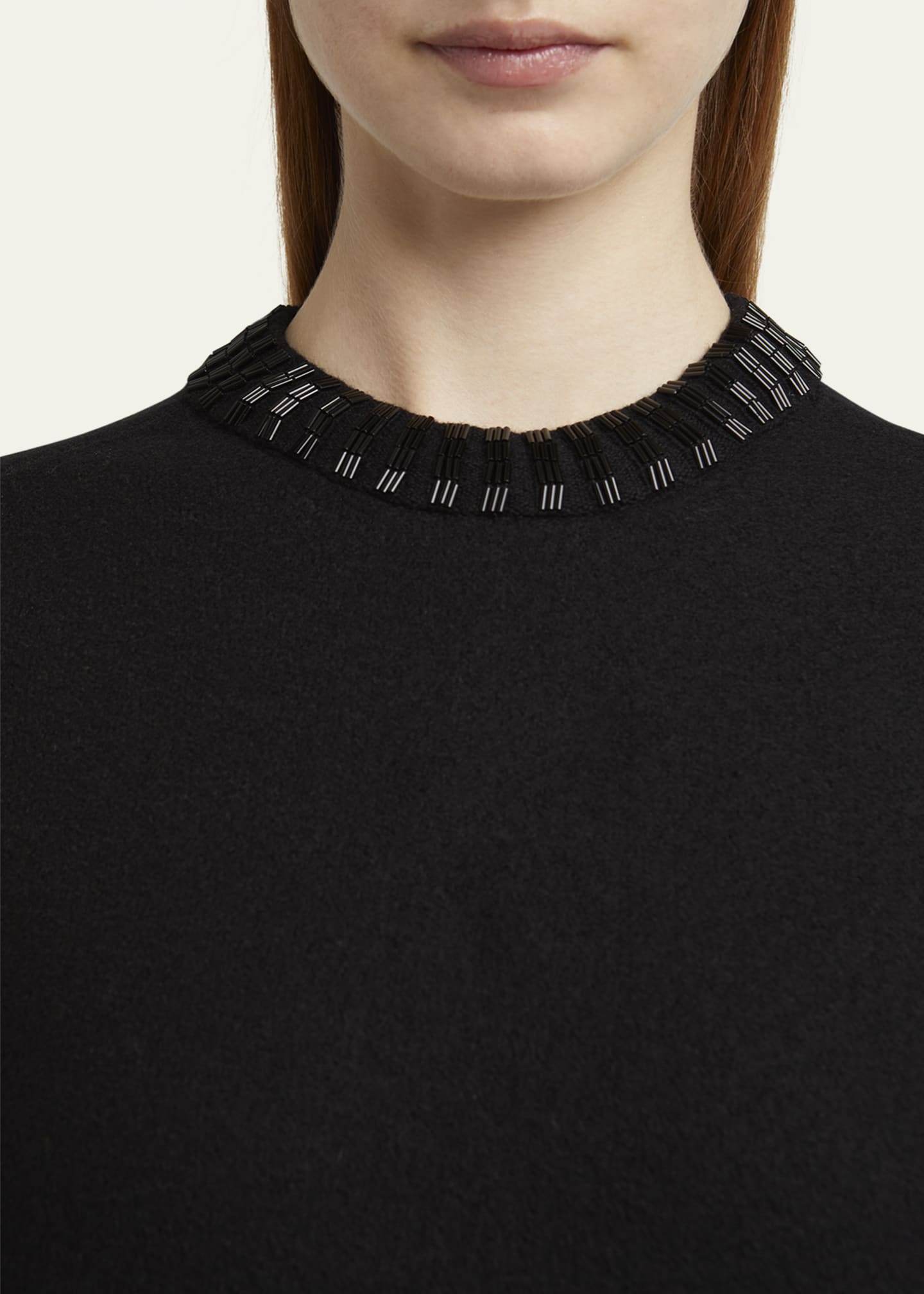 Jil Sander Cruise Beaded Shrunken Fit Wool Sweater Image 5 of 5