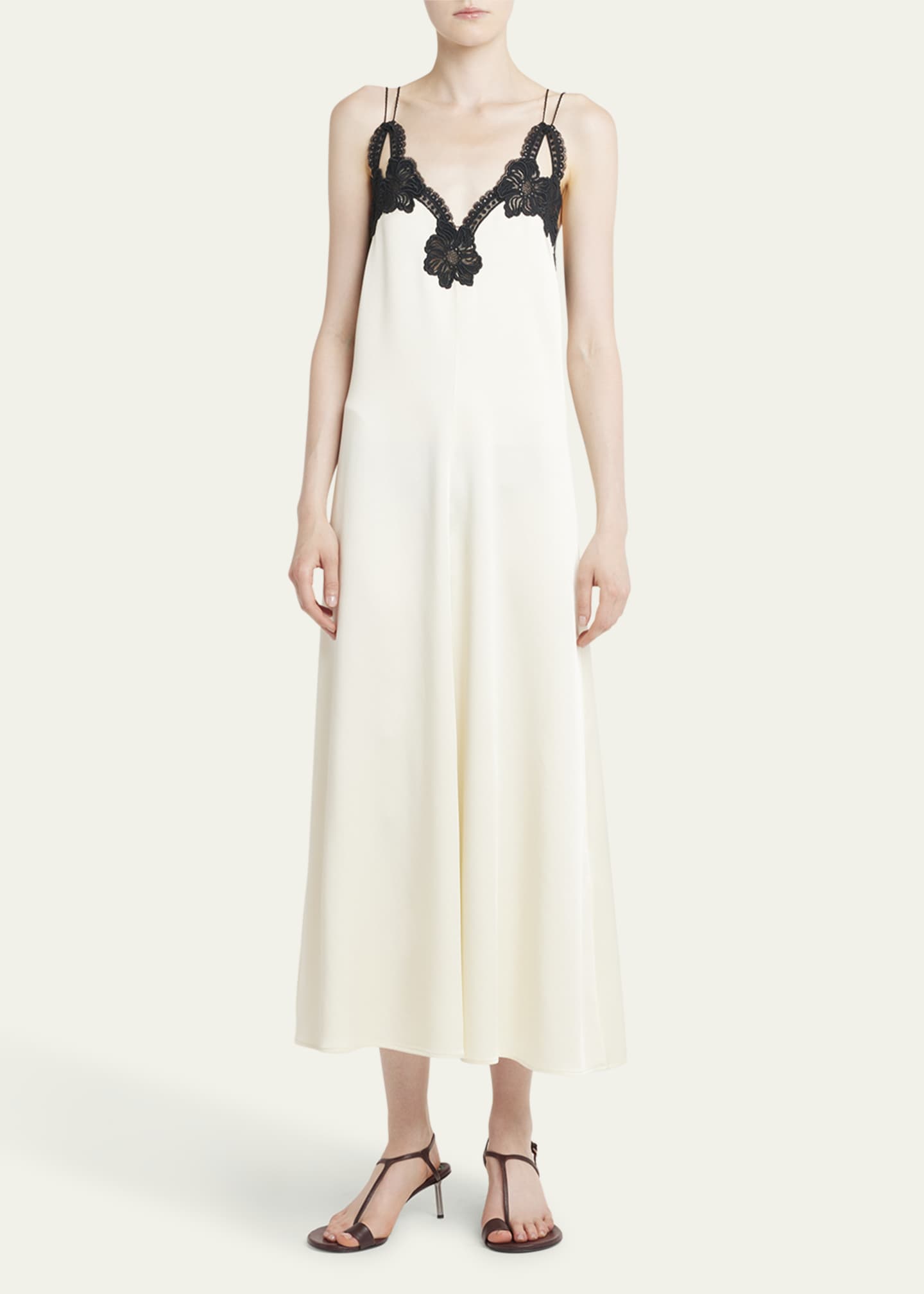Jil Sander Floral Embroidered Midi Dress Image 2 of 5