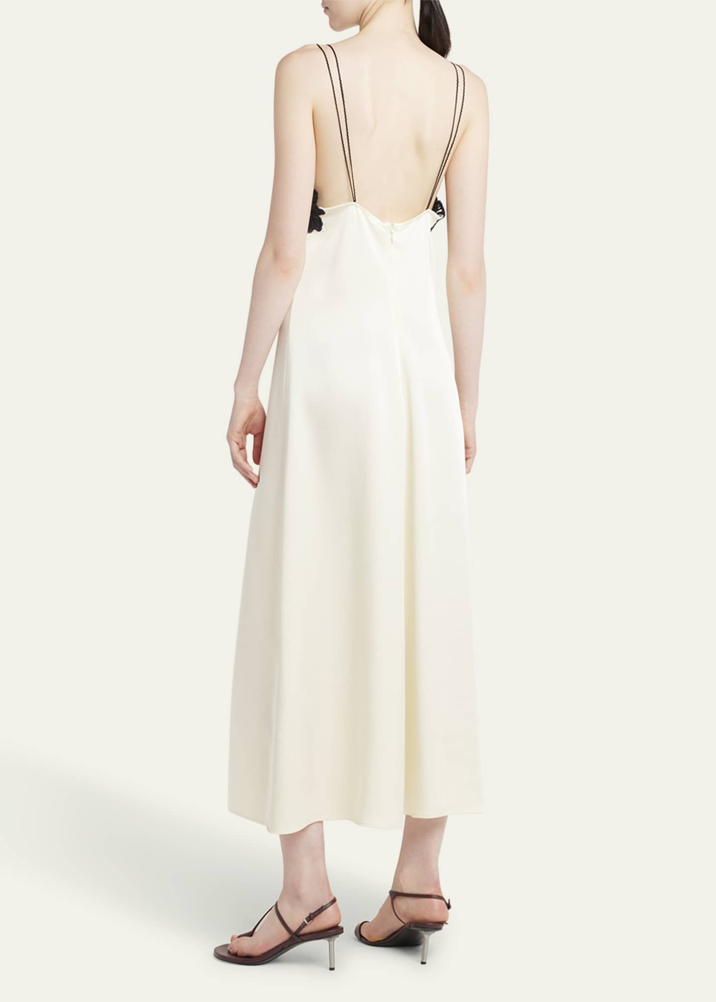 Jil Sander Floral Embroidered Midi Dress Image 3 of 5