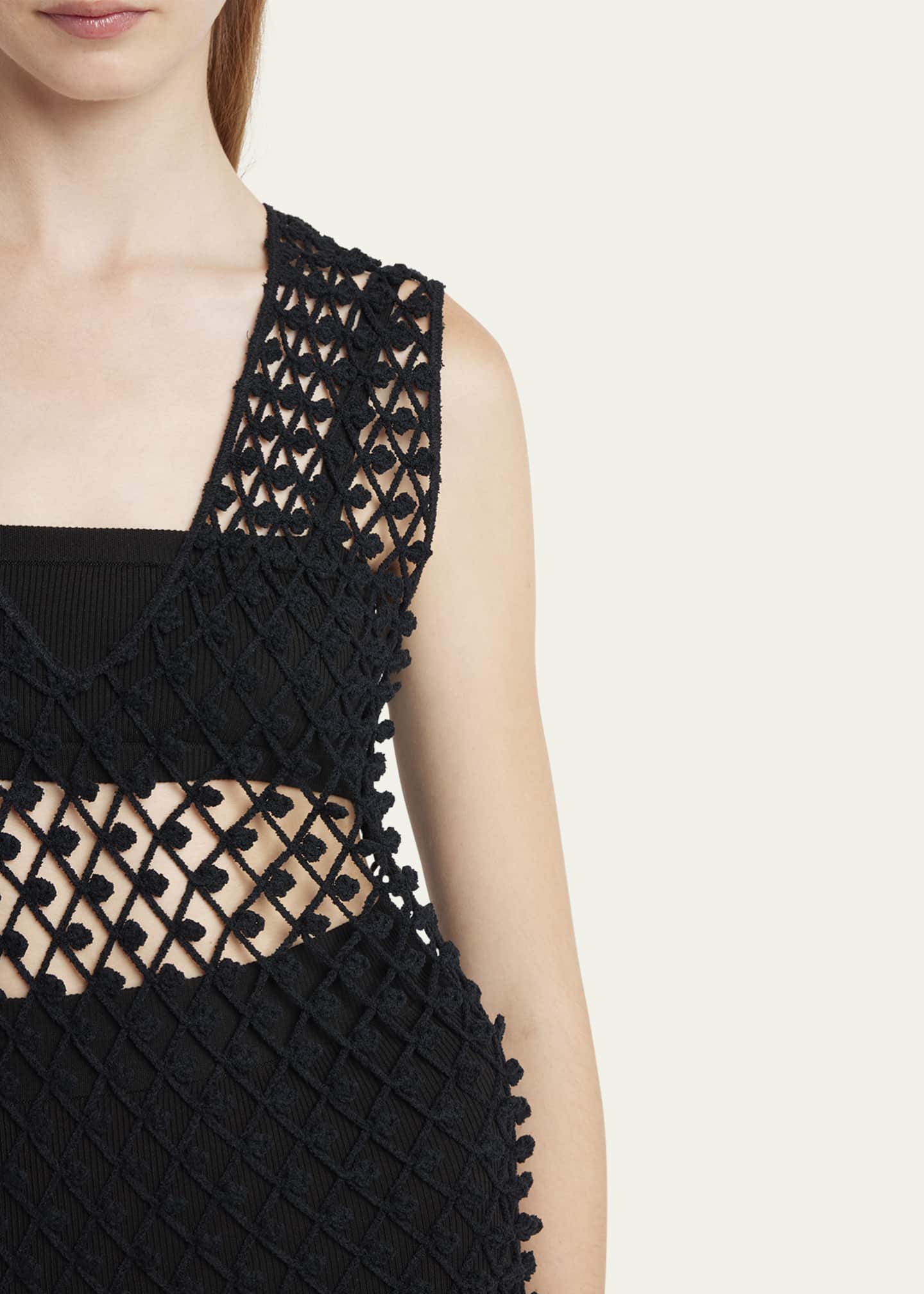 Jil Sander Long Embroidered Net Dress Image 5 of 5