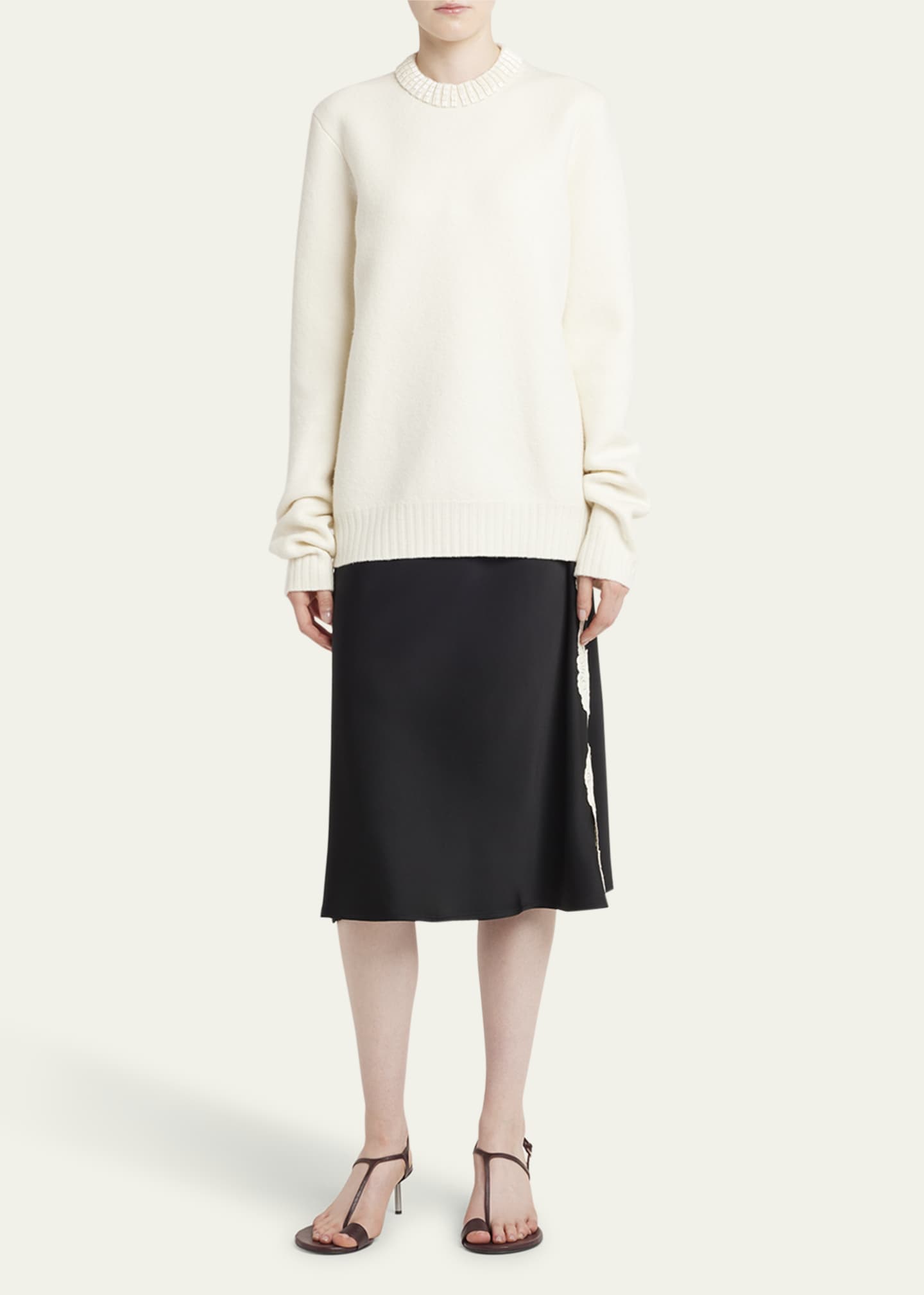 Jil Sander Cruise Beaded Wool Sweater Image 2 of 5