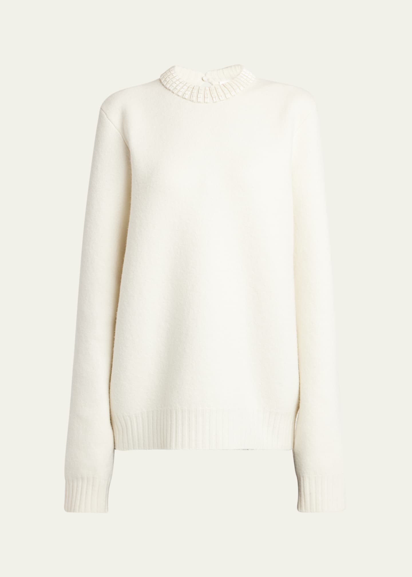 Jil Sander Cruise Beaded Wool Sweater Image 1 of 5