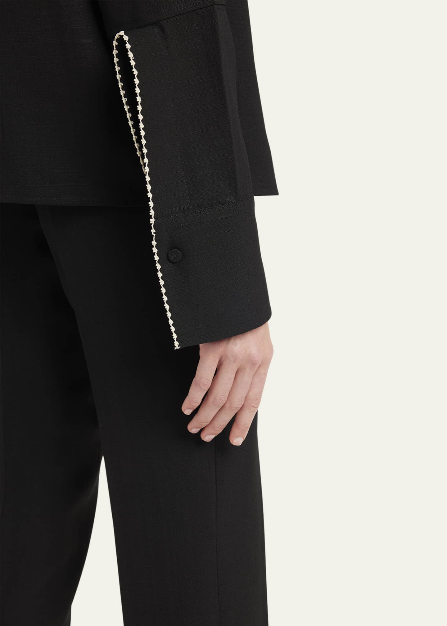 Jil Sander Embroidered Trim Button Down Blouse Image 5 of 5