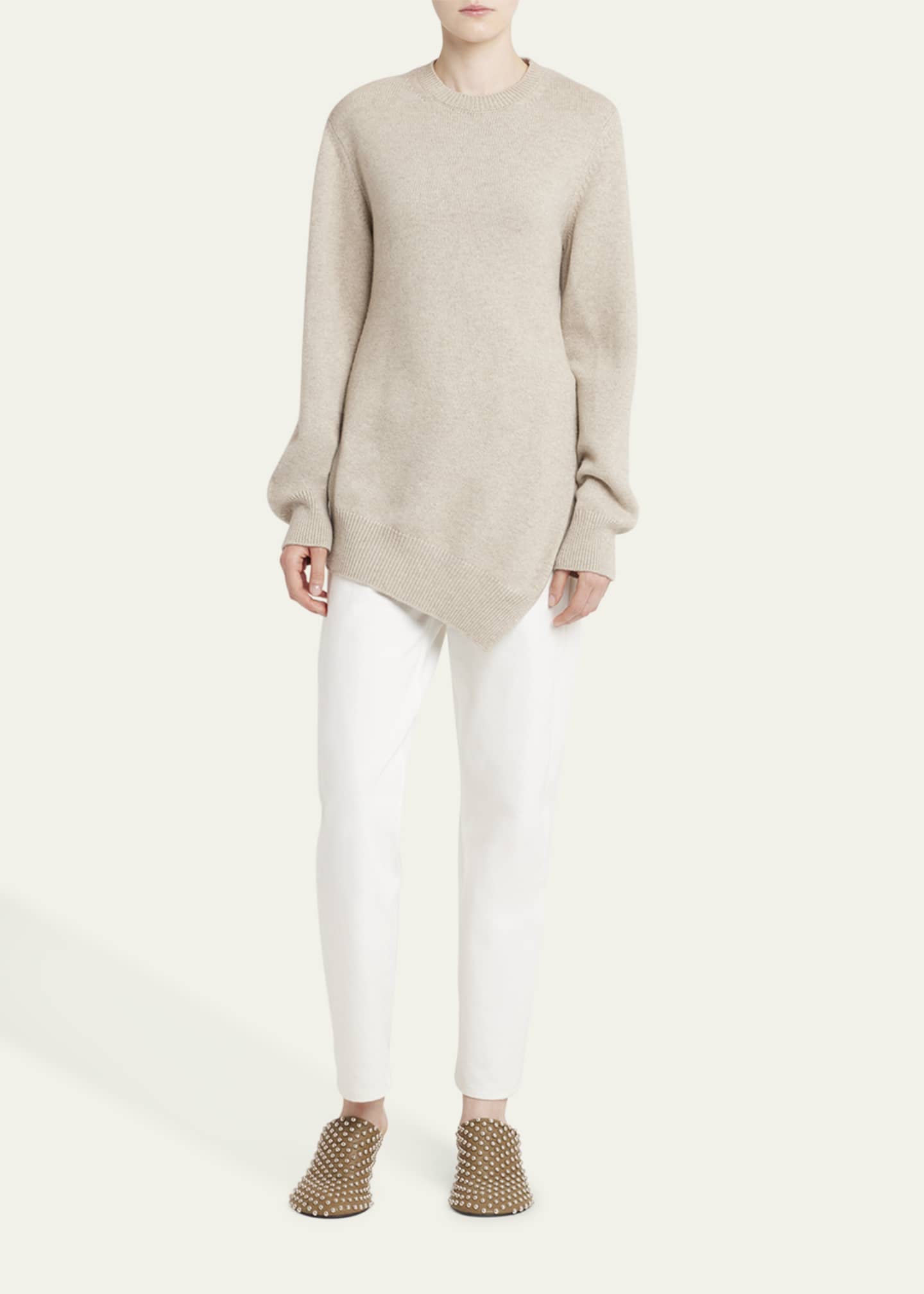 Jil Sander Cruise Asymmetric Wool Cashmere Sweater Image 2 of 5