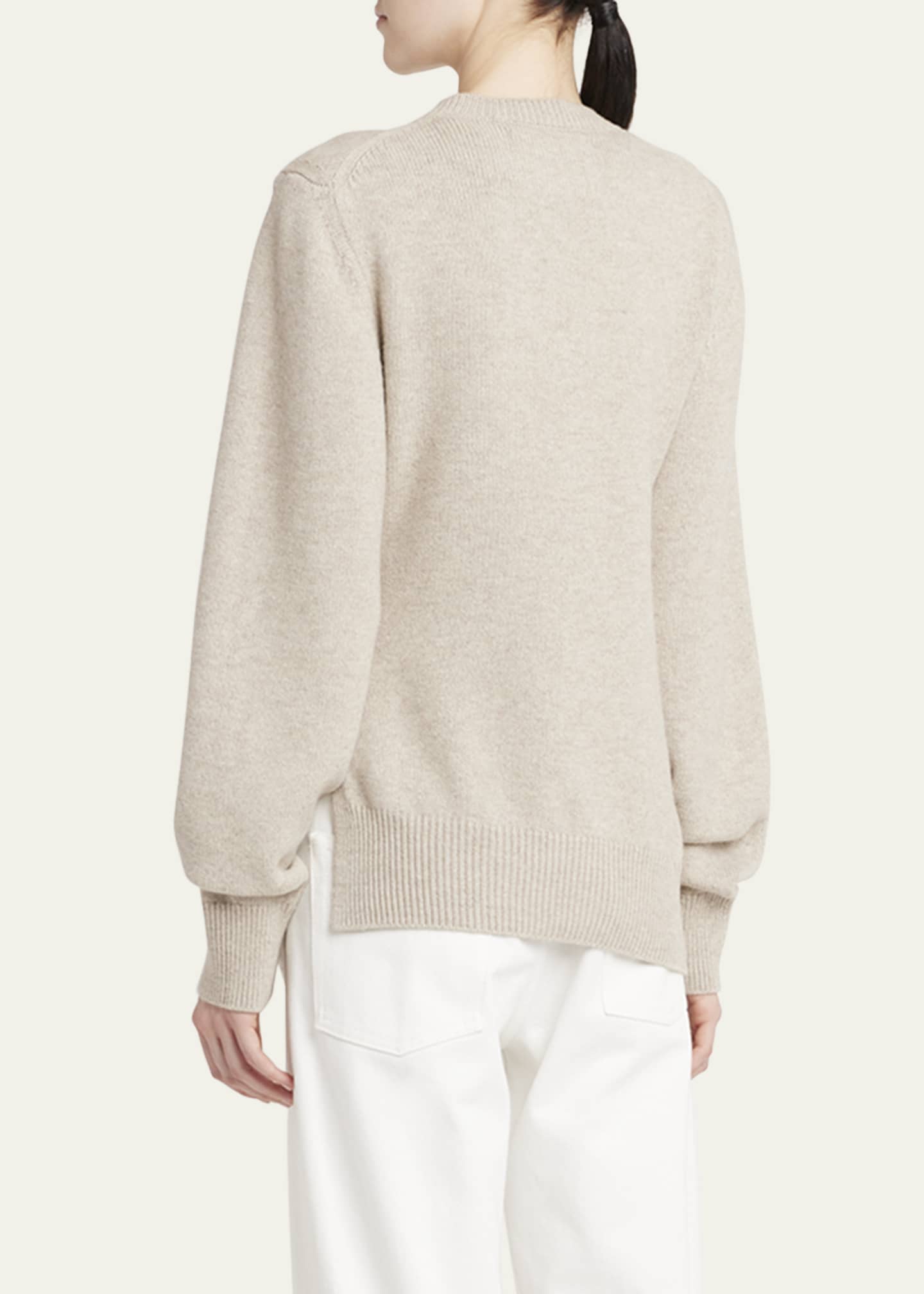 Jil Sander Cruise Asymmetric Wool Cashmere Sweater Image 3 of 5