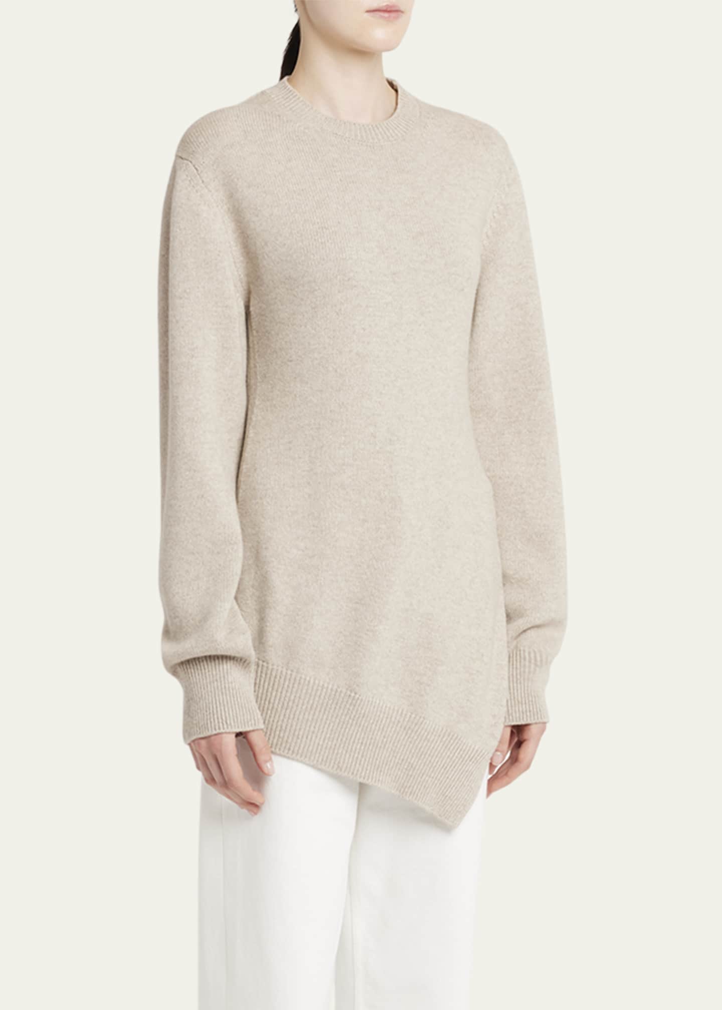 Jil Sander Cruise Asymmetric Wool Cashmere Sweater Image 4 of 5