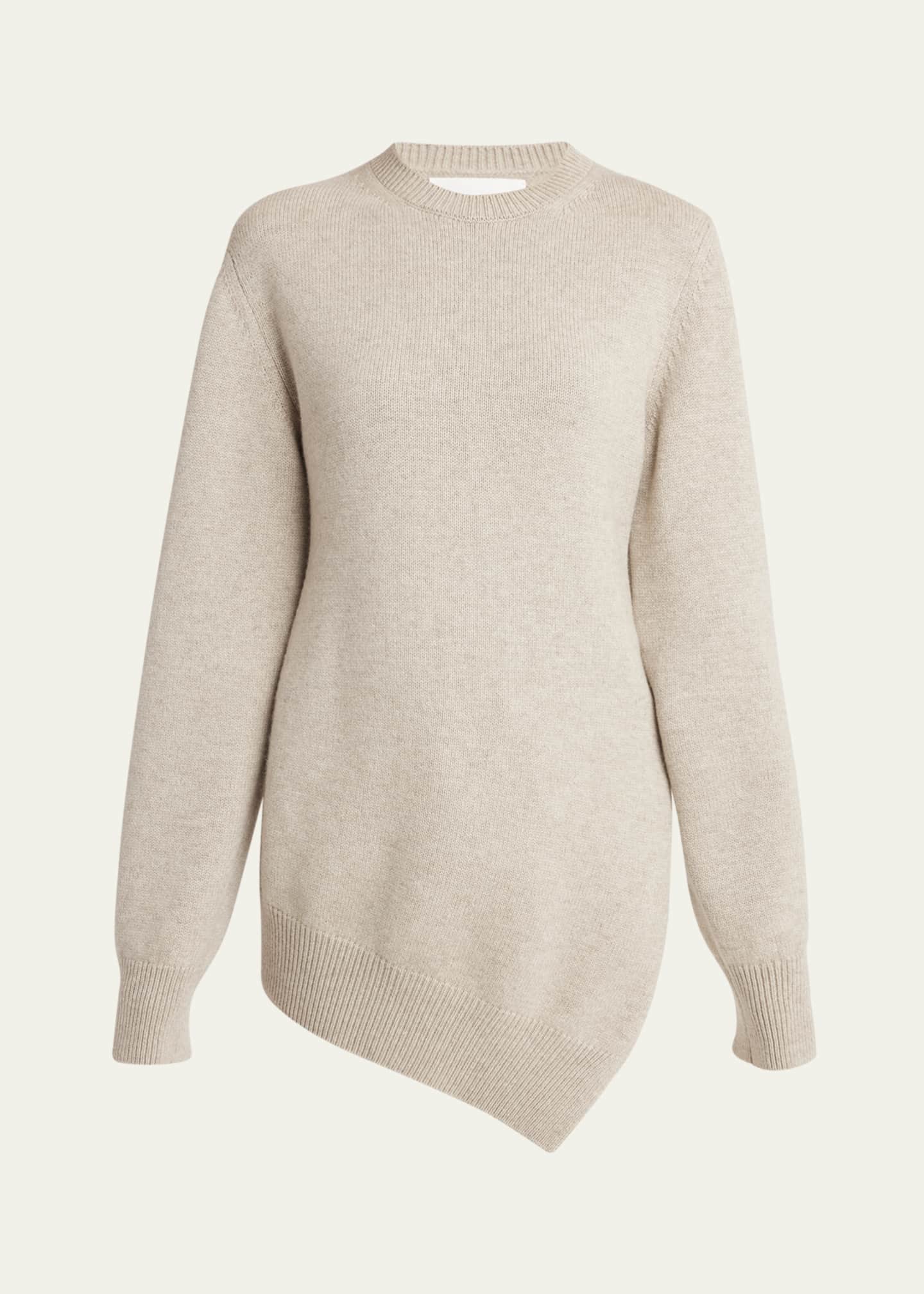 Jil Sander Cruise Asymmetric Wool Cashmere Sweater Image 1 of 5