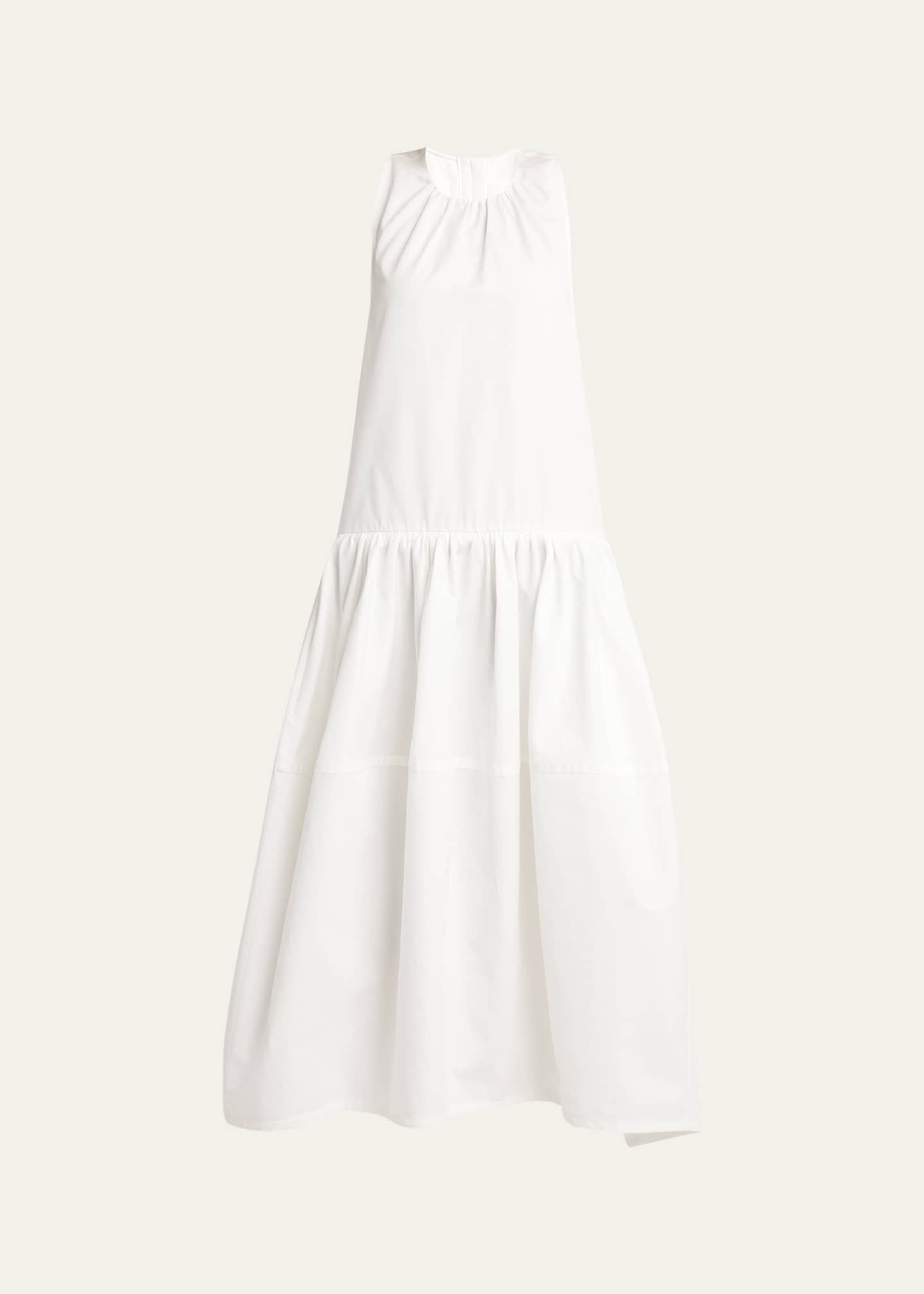 Jil Sander Drop Waist Midi Cotton Dress Image 1 of 5