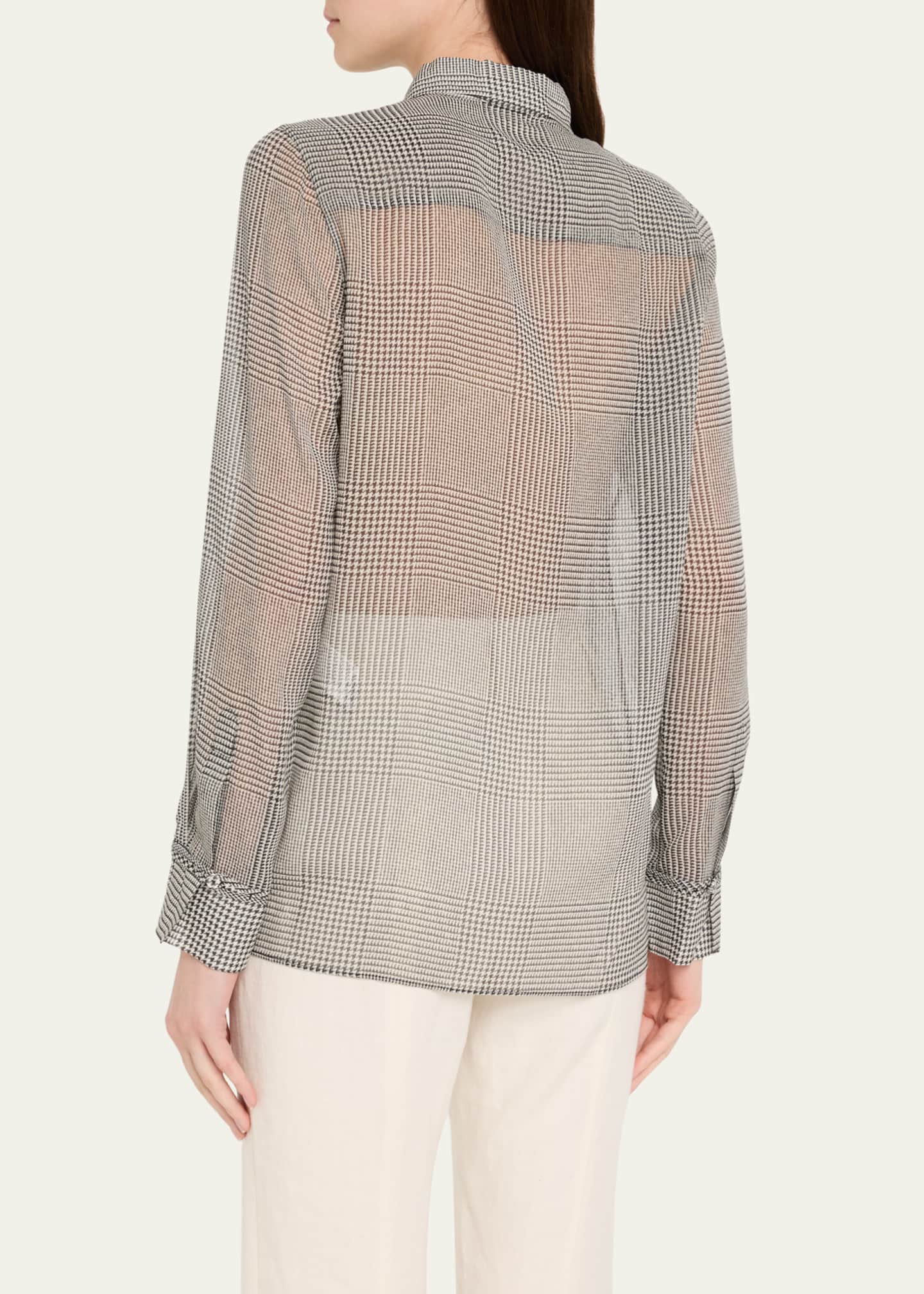 Gabriela Hearst Cruz Prince of Wales Silk Shirt Image 3 of 5