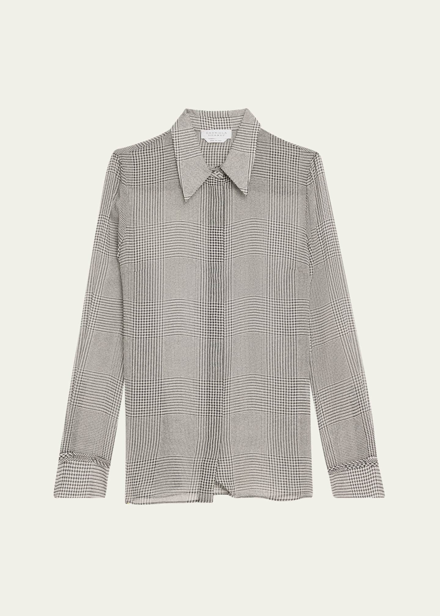 Gabriela Hearst Cruz Prince of Wales Silk Shirt Image 1 of 5