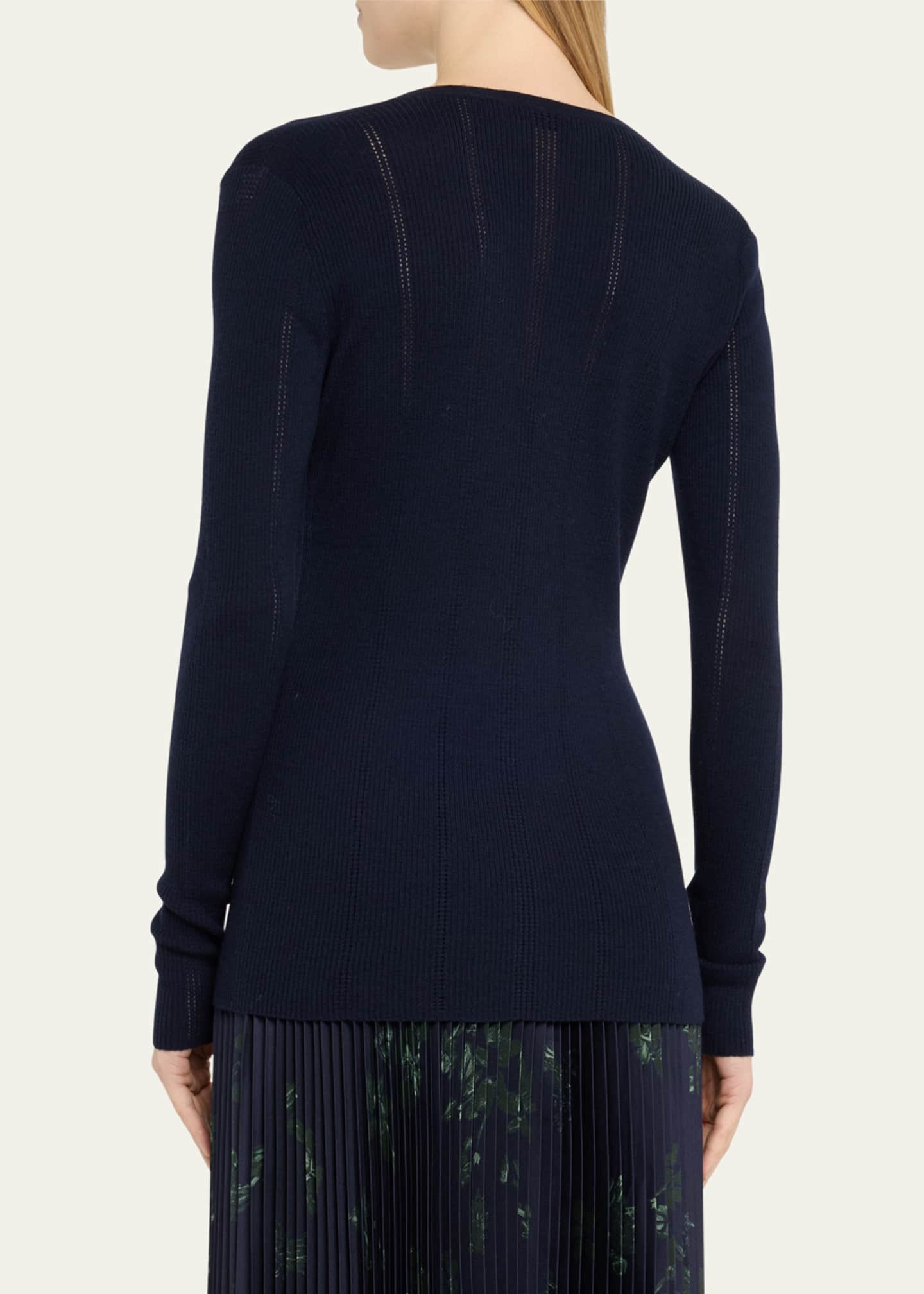 Gabriela Hearst Lillian Slim V-Neck Wool Cardigan Image 3 of 5