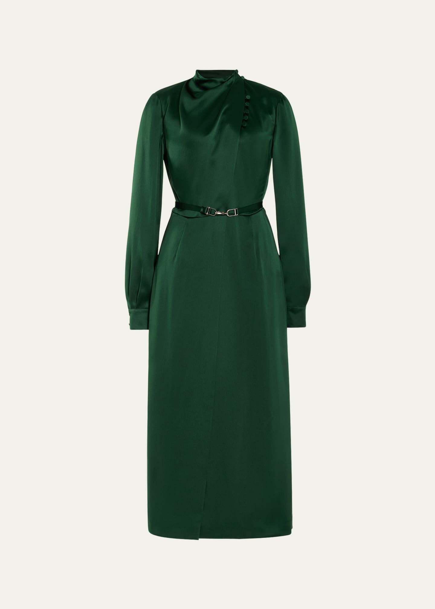Gabriela Hearst Josefina Belted Satin Dress