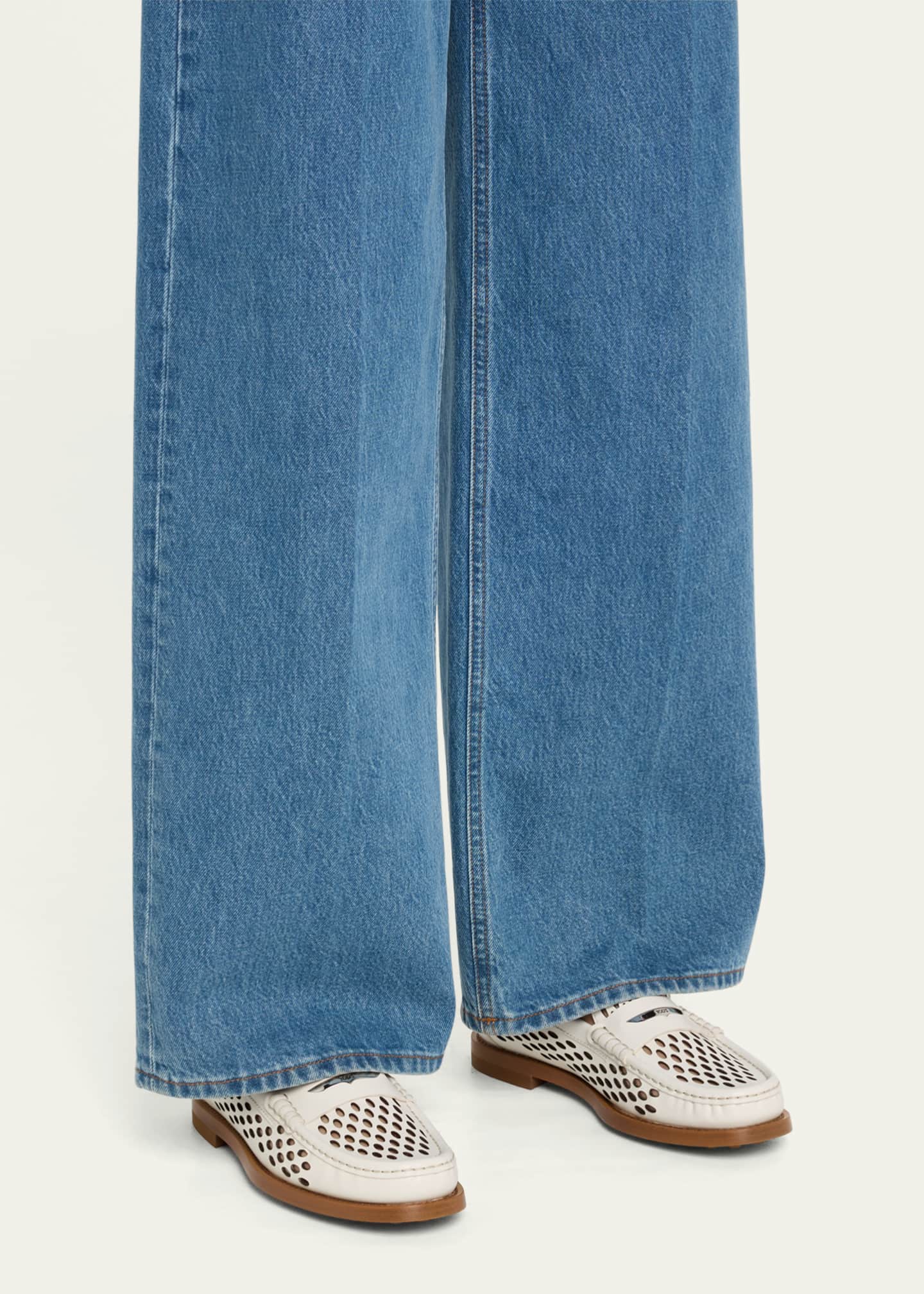Tod's Perforated Leather Driver Penny Loafers Image 2 of 4
