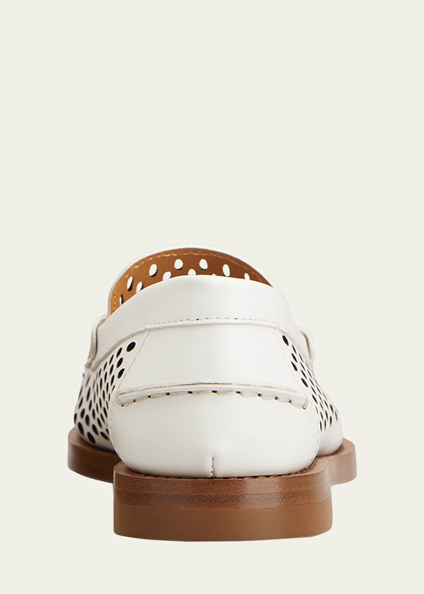 Tod's Perforated Leather Driver Penny Loafers Image 4 of 5