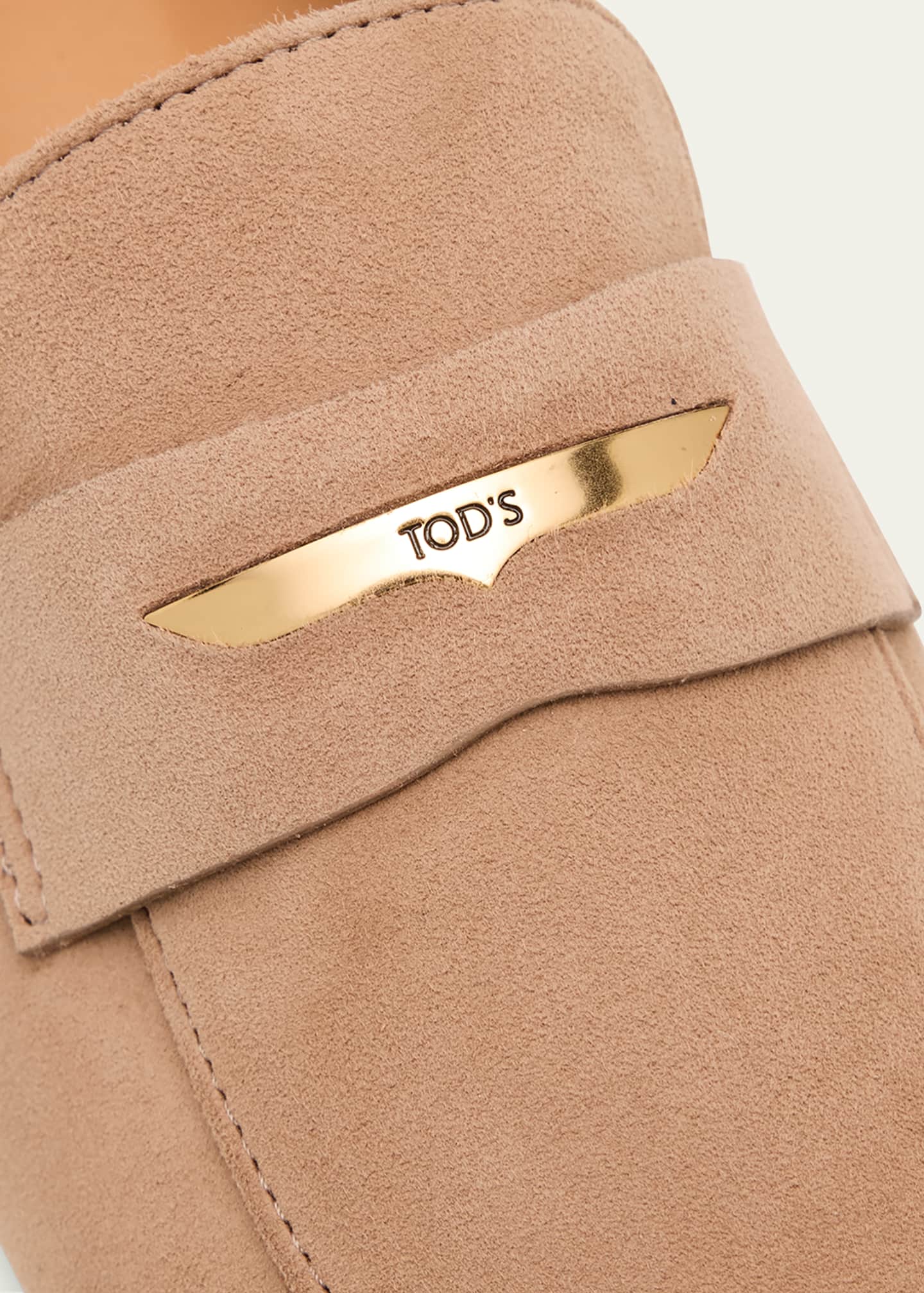 Tod's Suede Bar Detail Loafers Image 3 of 4