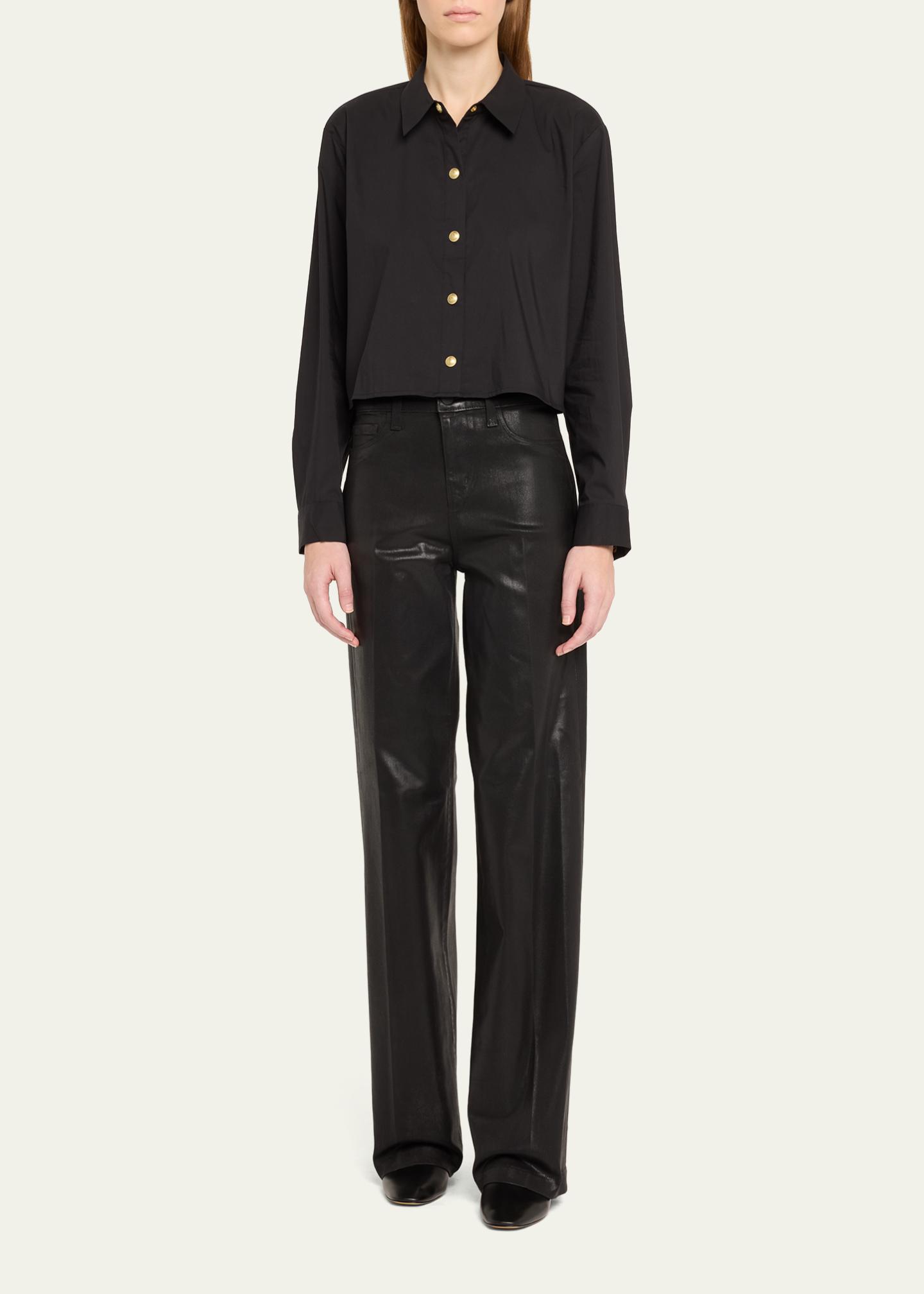 新品テーパードA&A03/OW/W30/L28Apple&Attitud L'Agence Clayton Coated Wide-Leg Jeans - Bergdorf Goodman