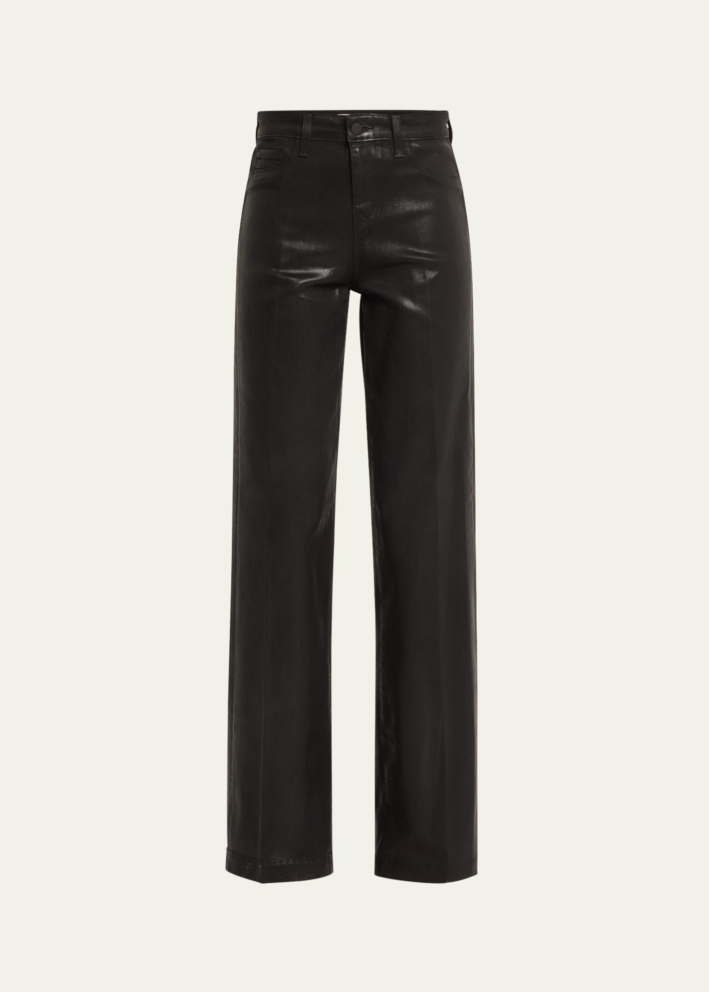 L'Agence Clayton Coated Wide-Leg Jeans - Bergdorf Goodman