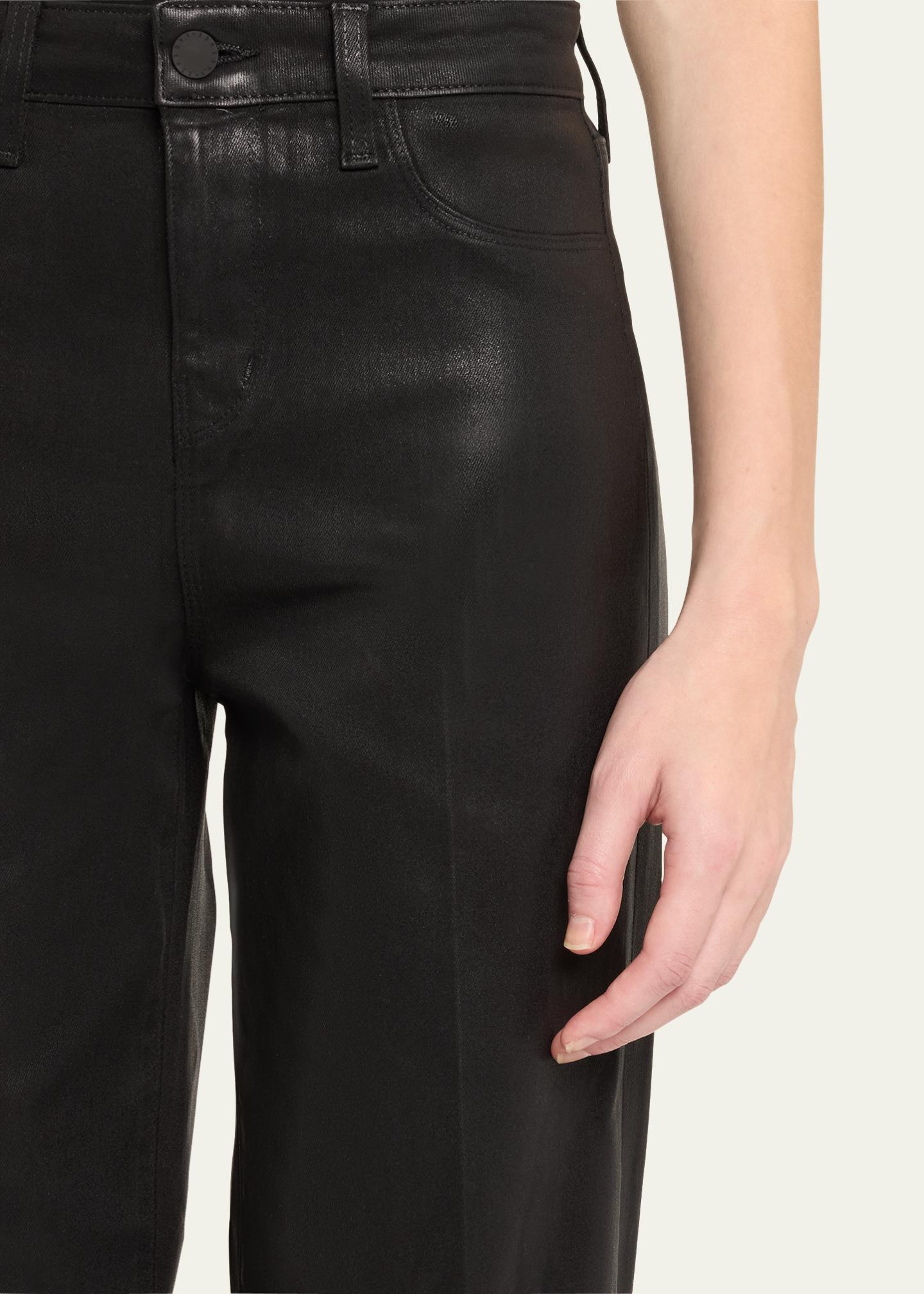 L'Agence Clayton Coated Wide-Leg Jeans - Bergdorf Goodman