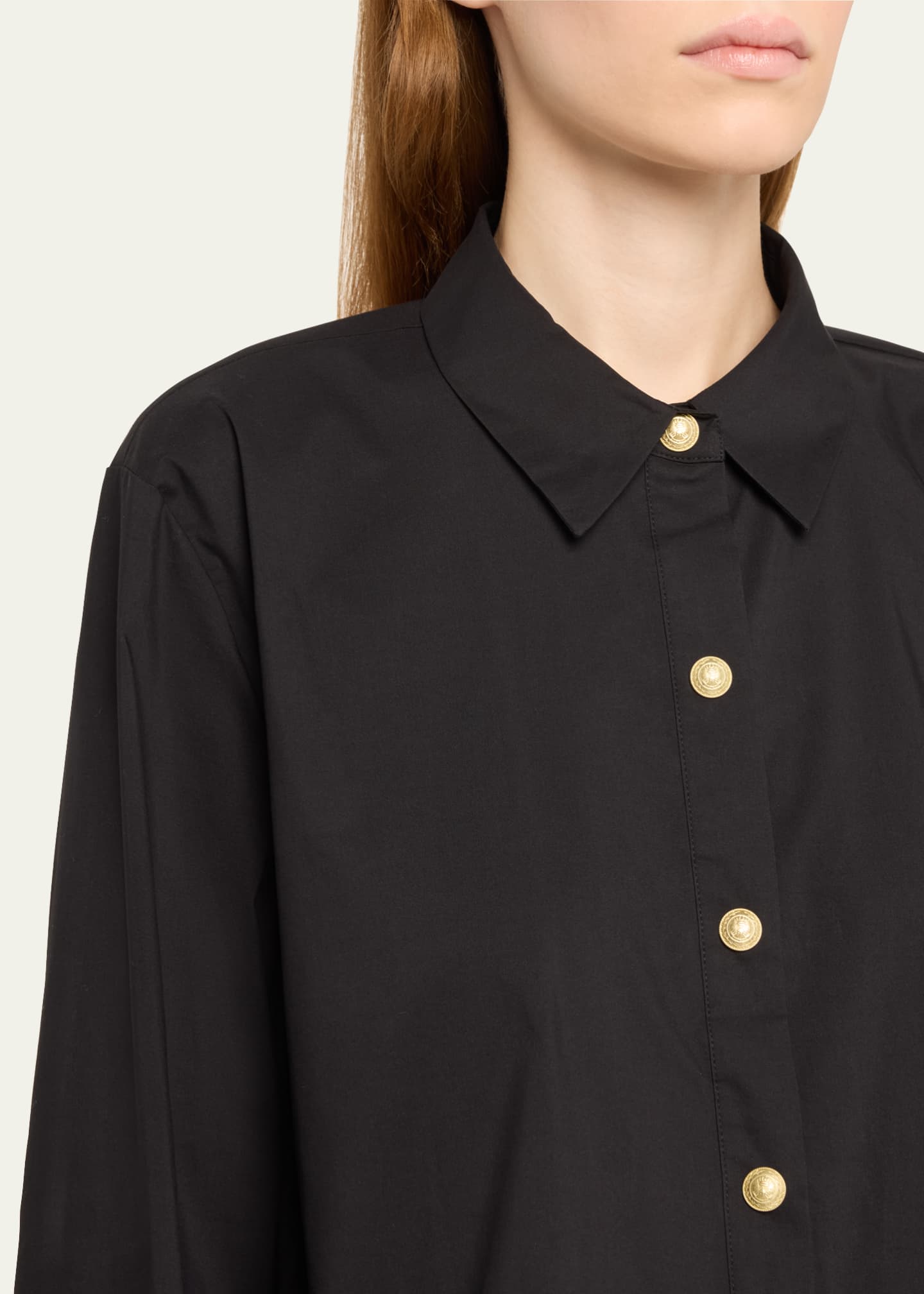 Cosette Shirt White/Gold Wax Stamp - L'AGENCE
