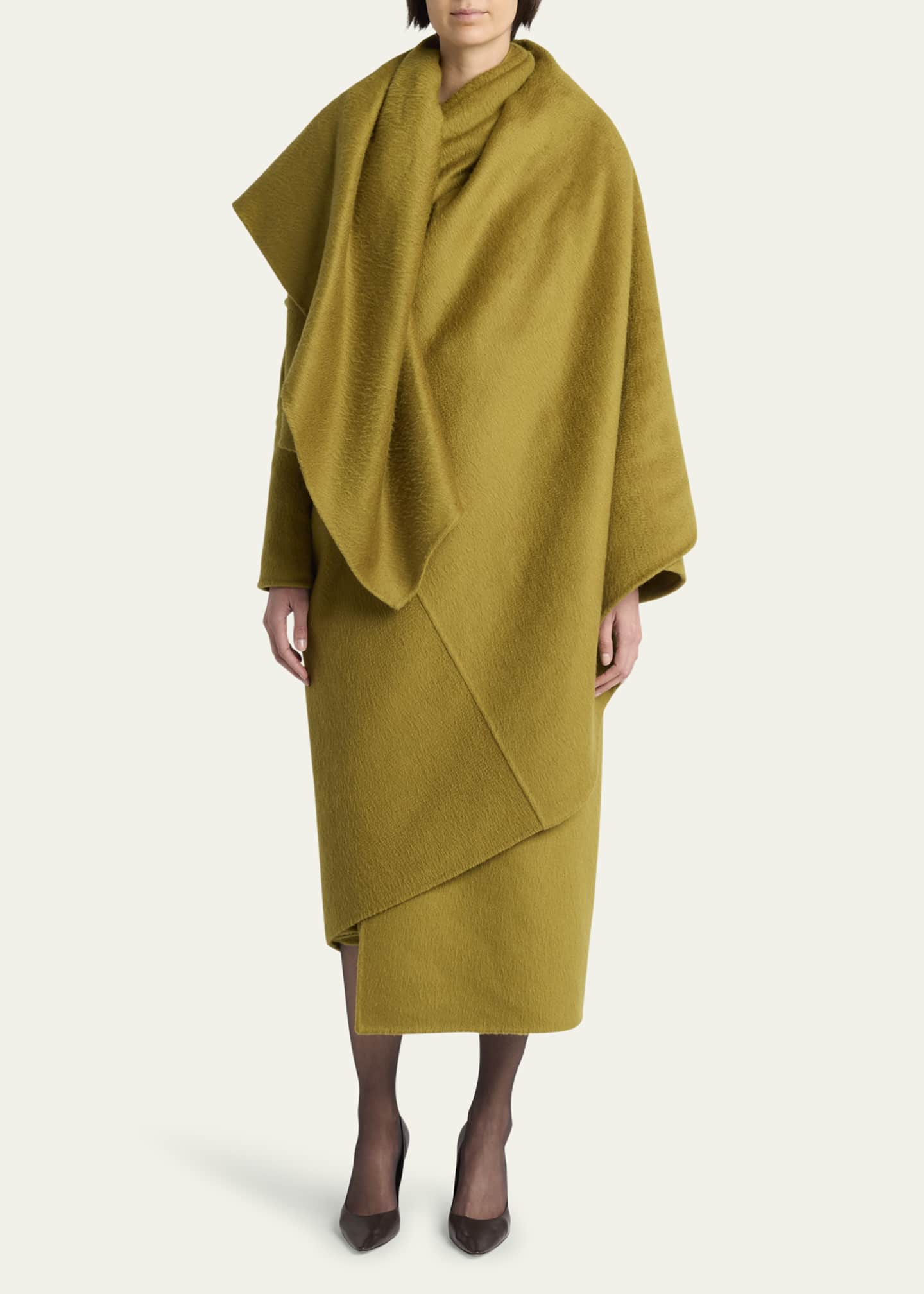 THE ROW Jan Long Cashmere Wrap Coat Image 2 of 5