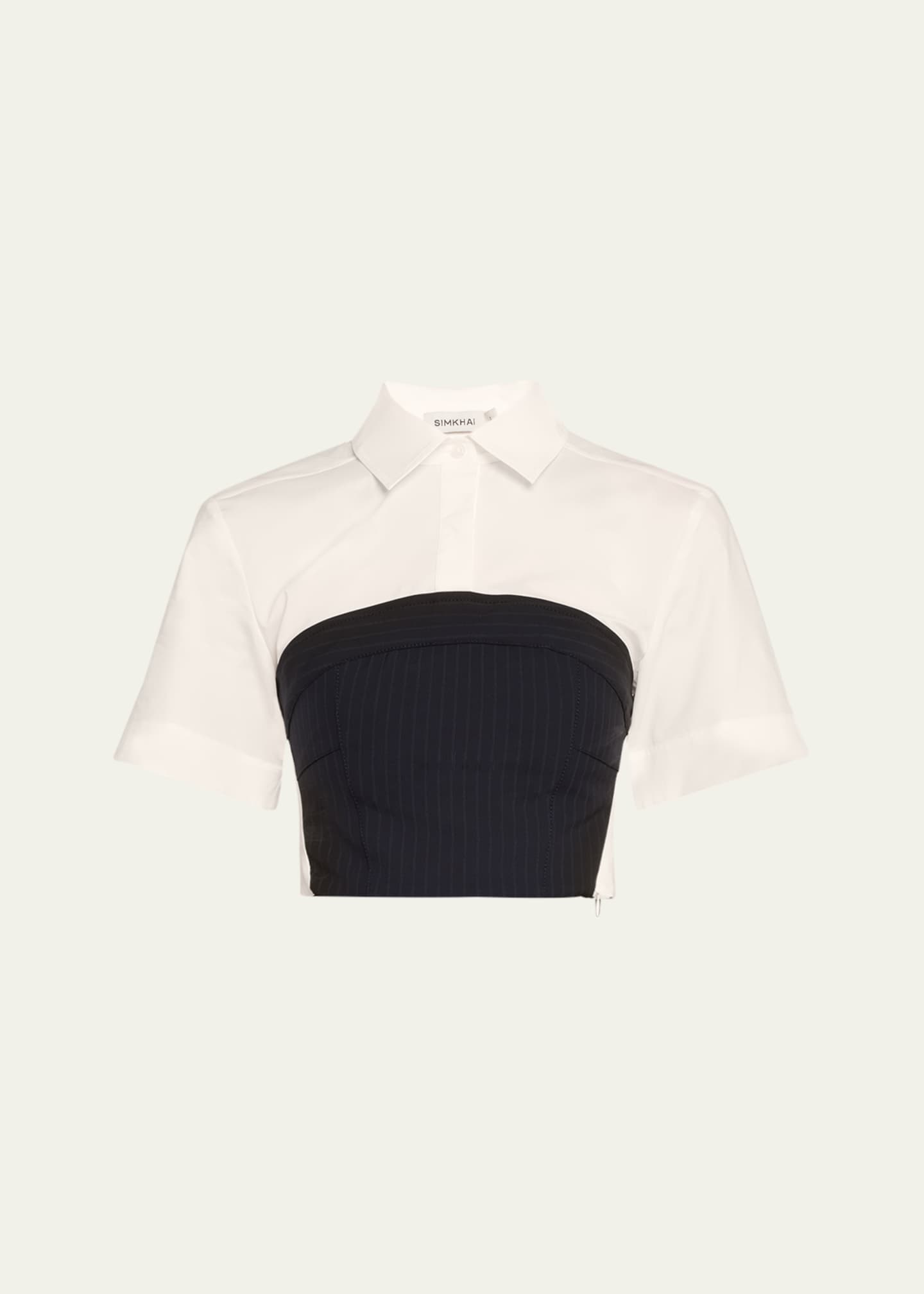 SIMKHAI Granger Short-Sleeve Combo Top Image 1 of 5