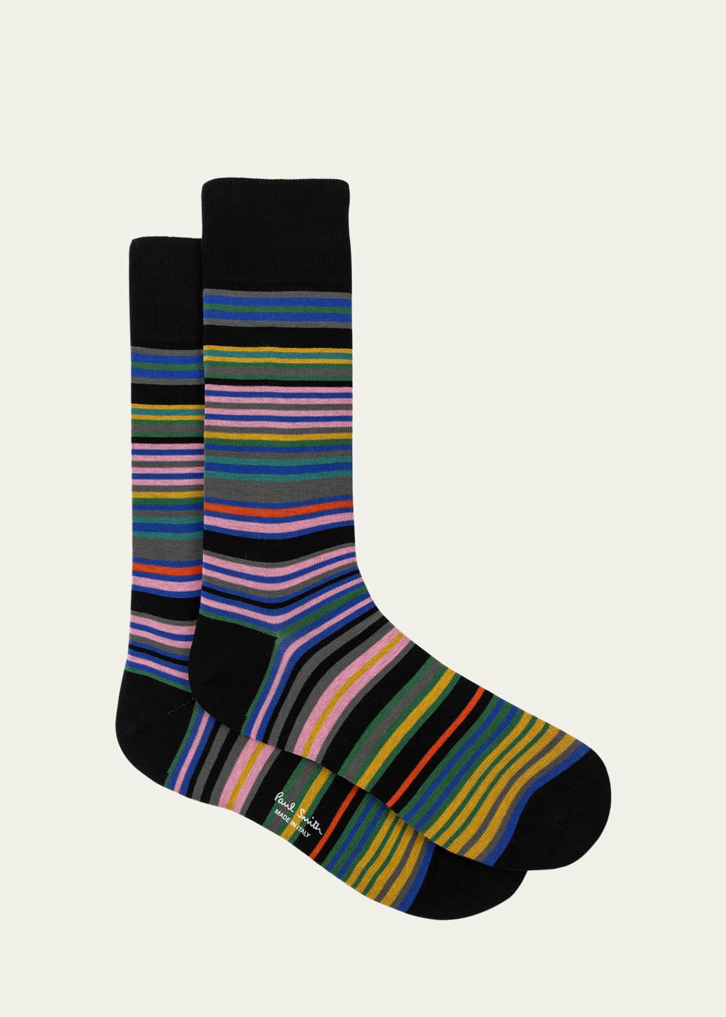 Paul Smith Men's Hawkins Stripe Crew Socks