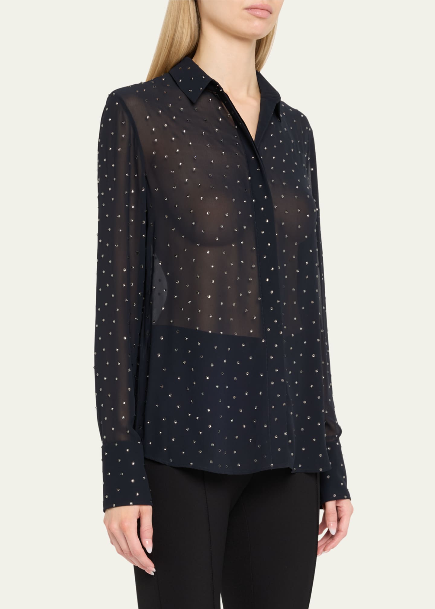 Altuzarra Chika Strass Button-Down Top Image 4 of 5