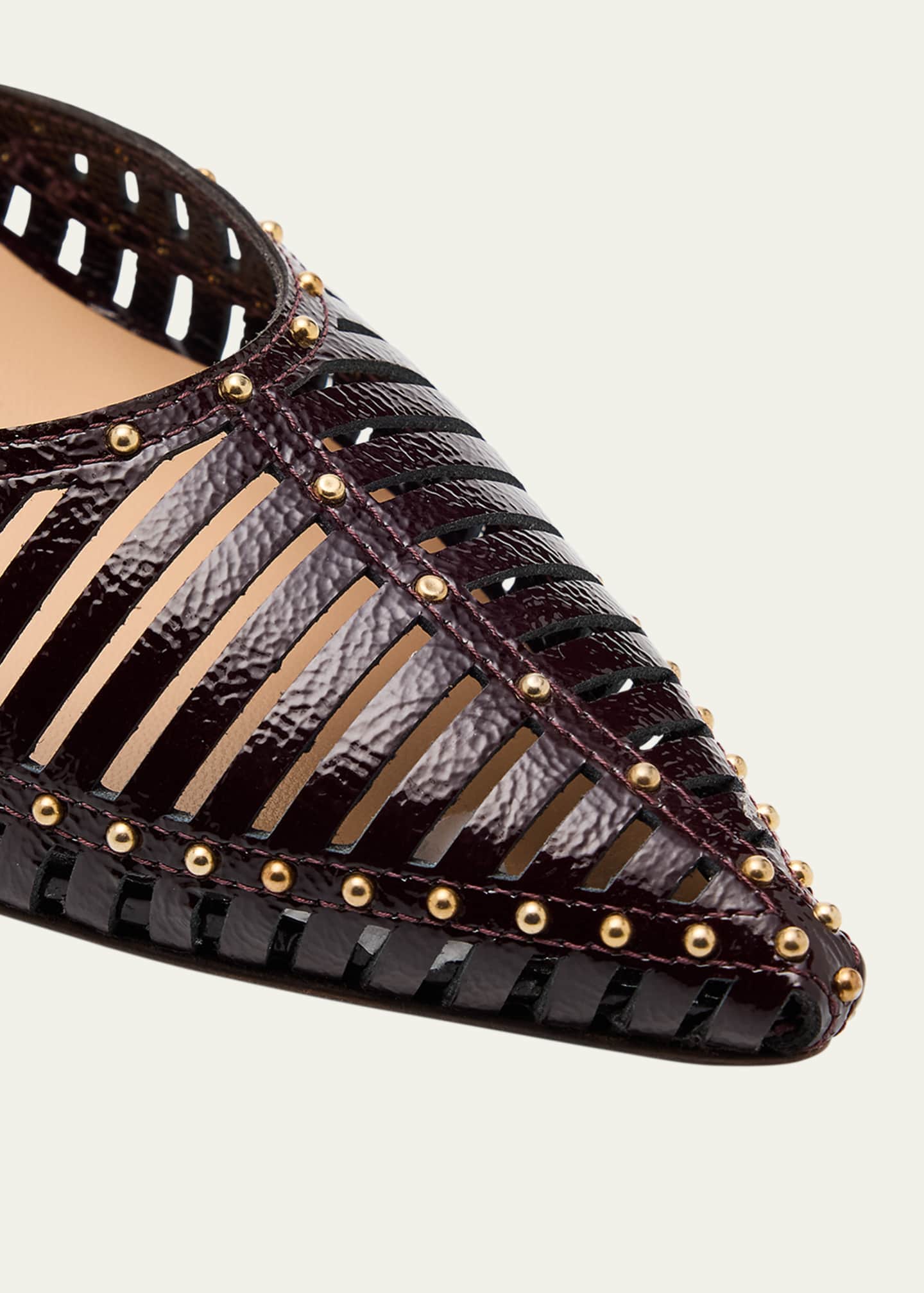 Ulla Johnson Francine Caged Leather Ankle-Strap Pumps Image 6 of 6