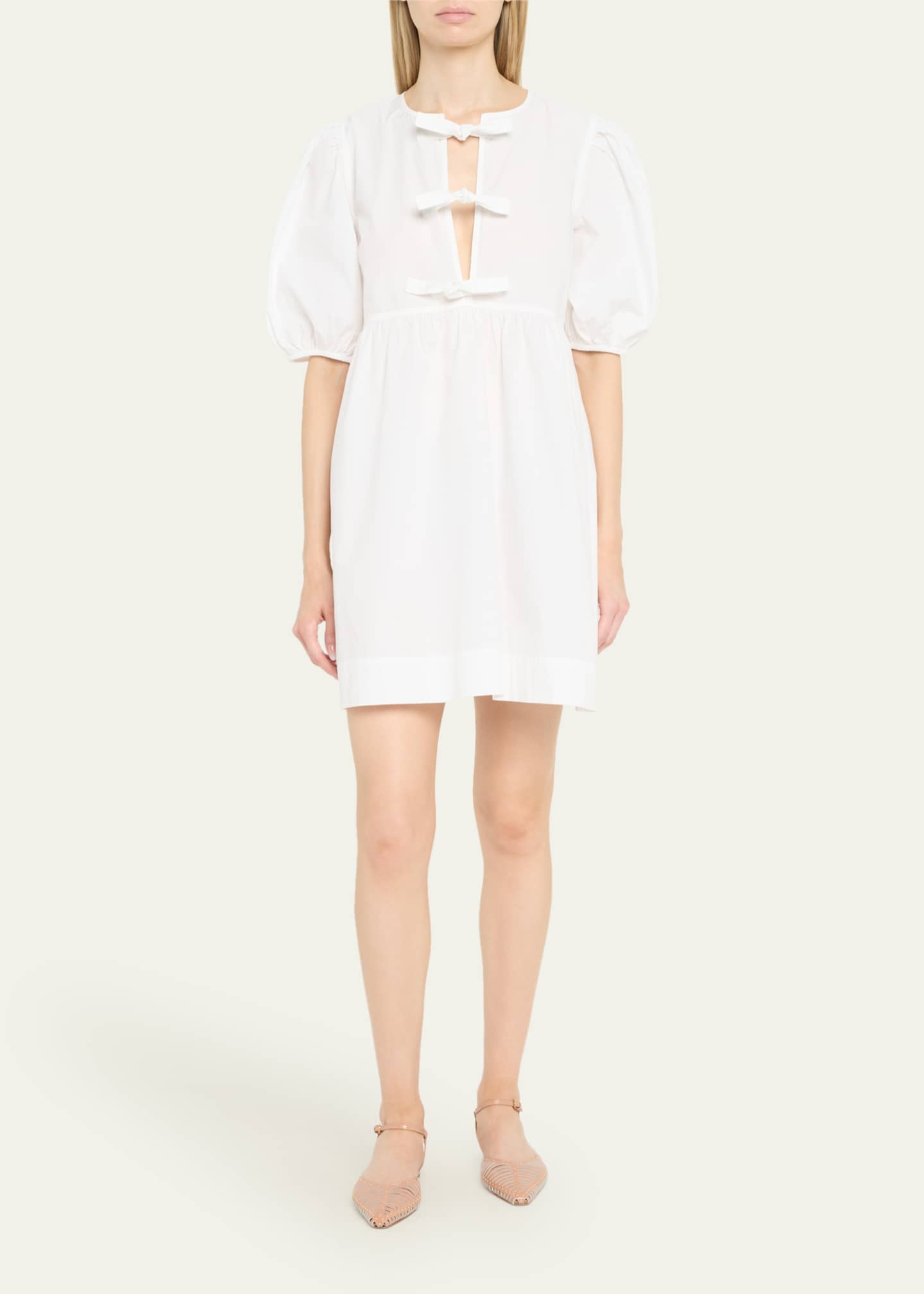 Ulla Johnson Violette Caged Leather Ankle-Strap Ballerina Flats Image 3 of 6