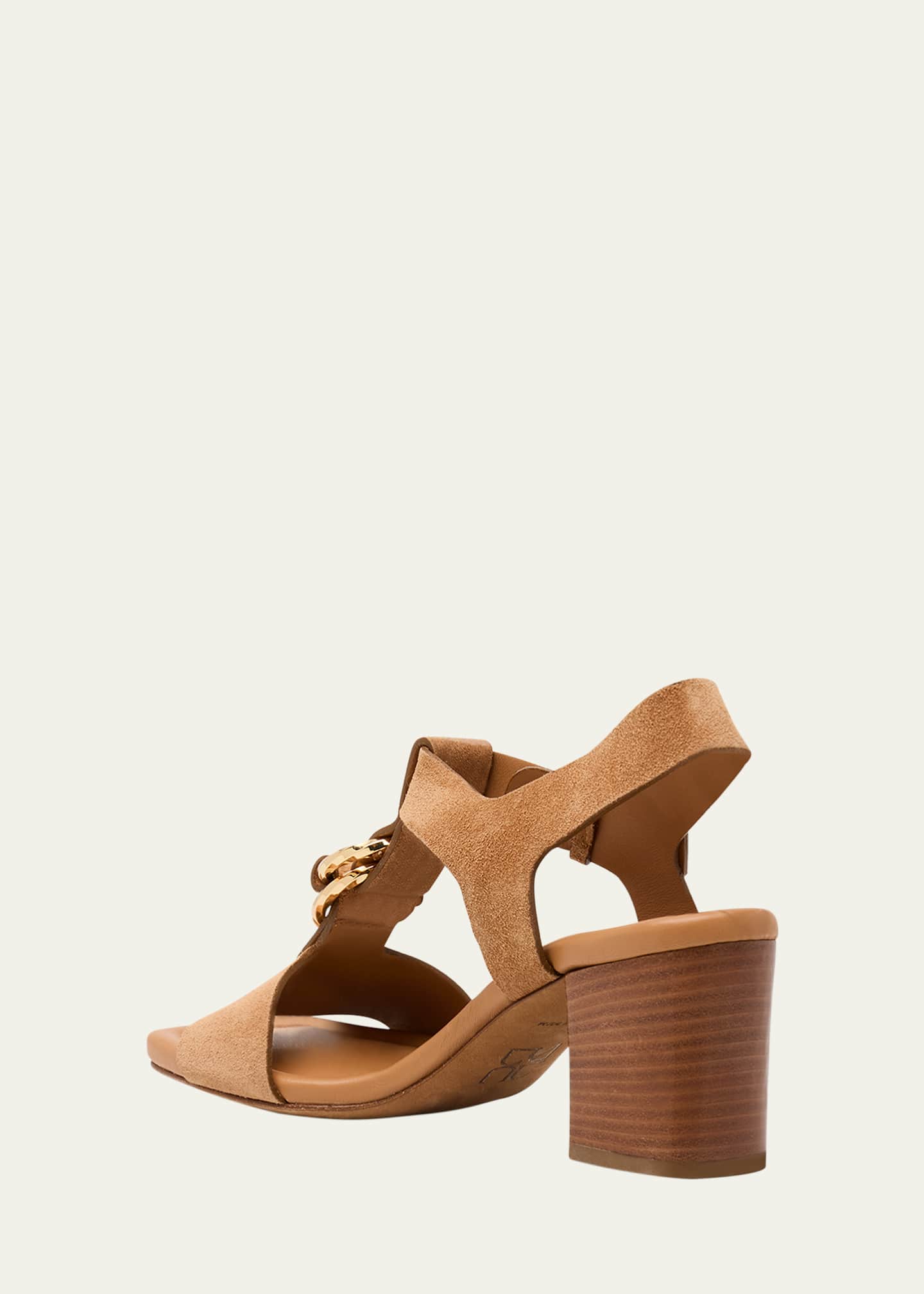 Ulla Johnson Milla Suede Ring T-Strap Block-Heel Sandals Image 4 of 6