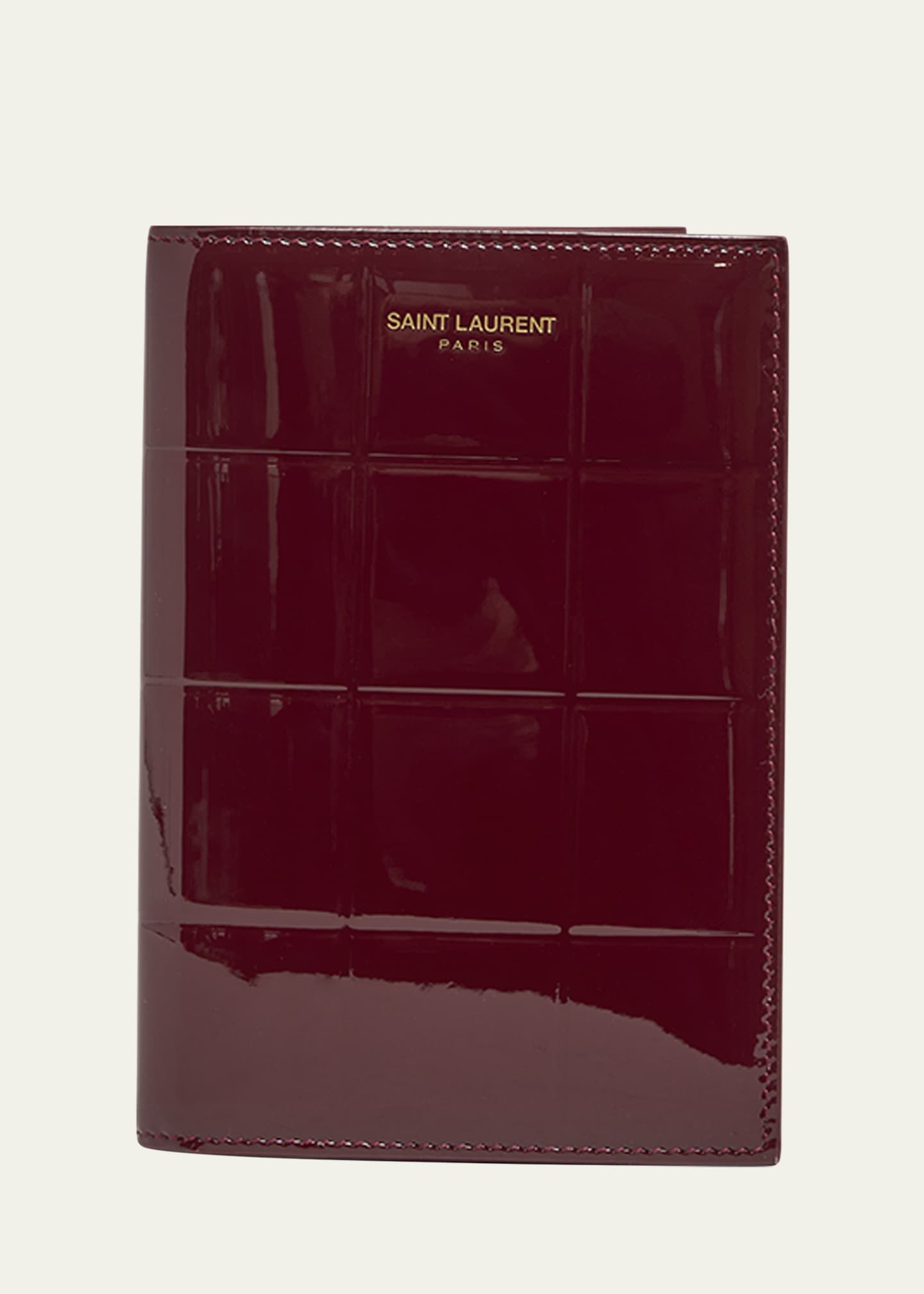 Saint Laurent Passport Holder in Quilted Patent Leather Image 1 of 4