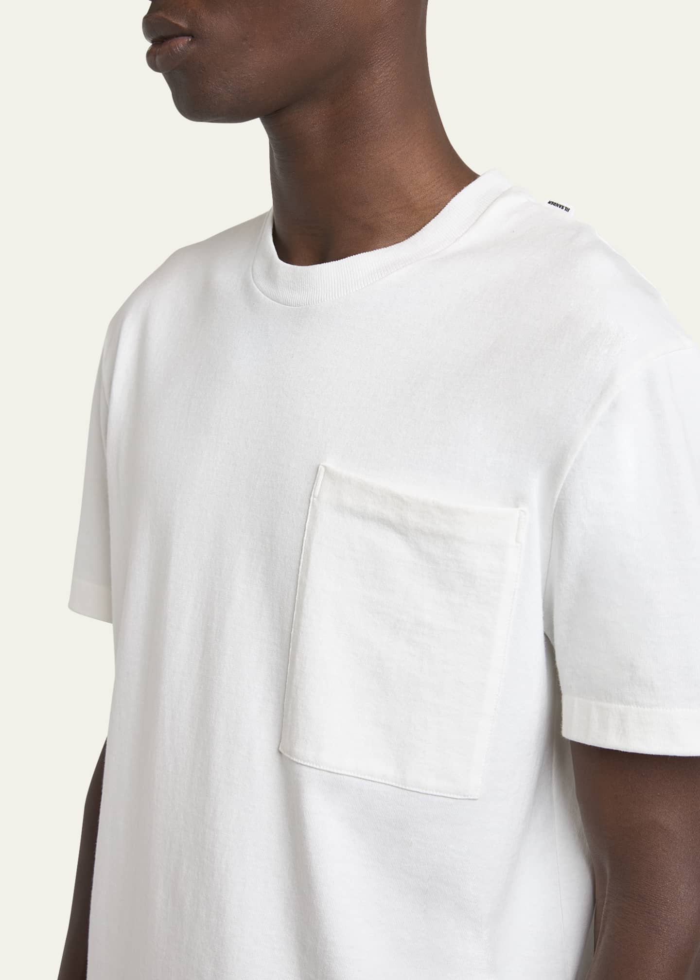 Jil Sander Men's Flag Logo Cotton T-Shirt Image 5 of 5
