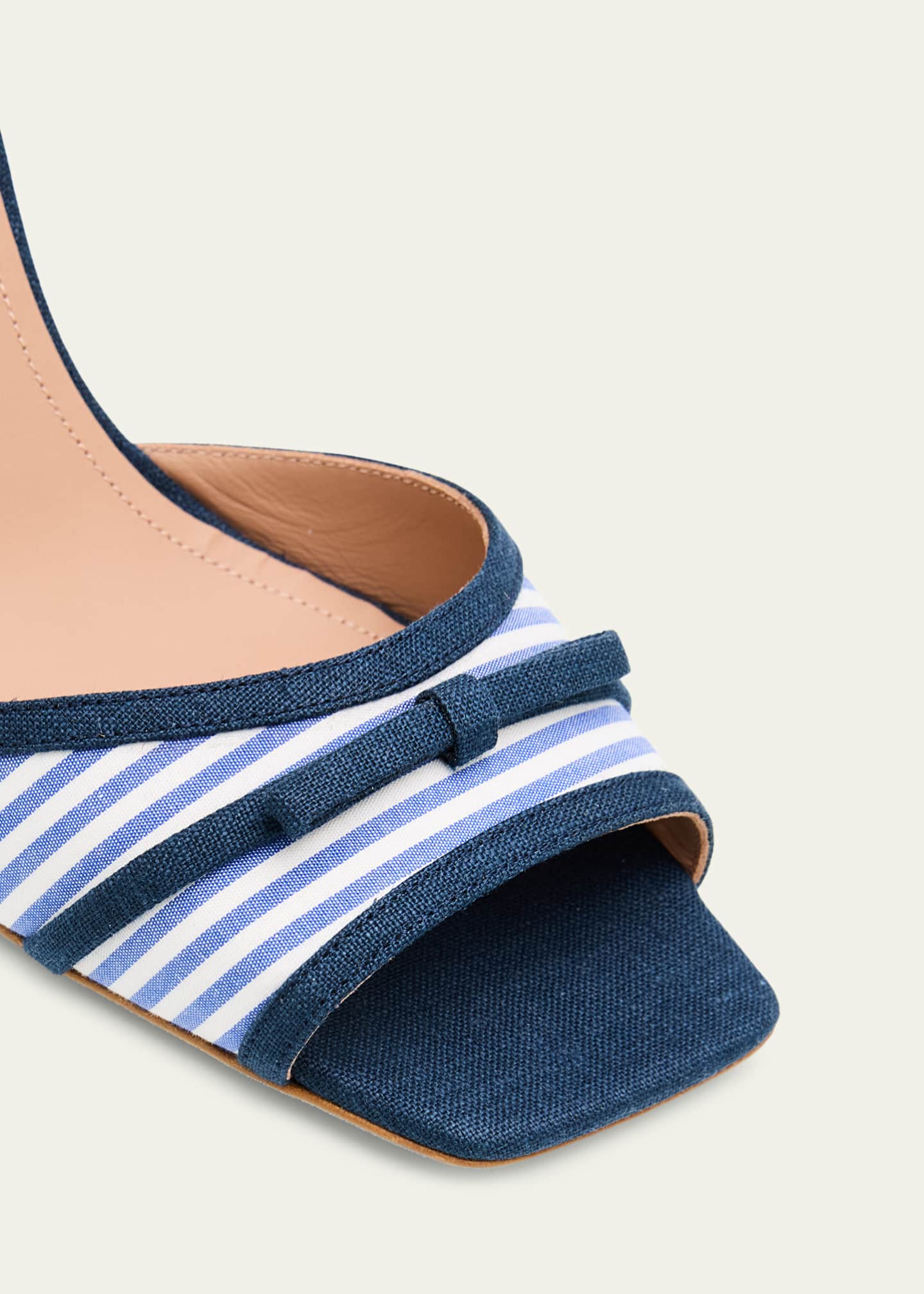 Malone Souliers x Tabitha Simmons Isla Striped Bow Mule Wedge Sandals Image 5 of 6
