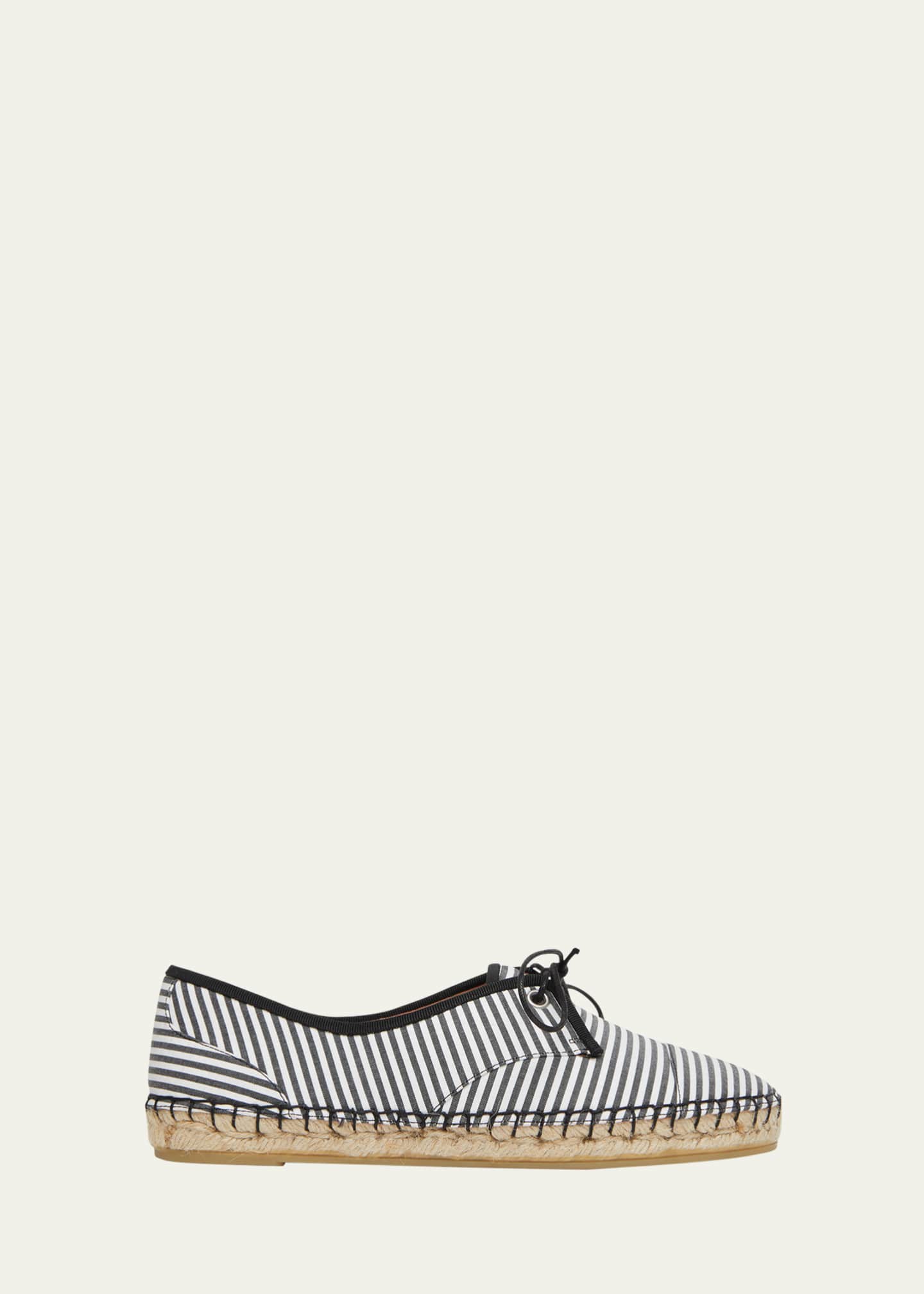 Malone Souliers x Tabitha Simmons Tyler Striped Cotton Lace-Up Espadrilles Image 1 of 3
