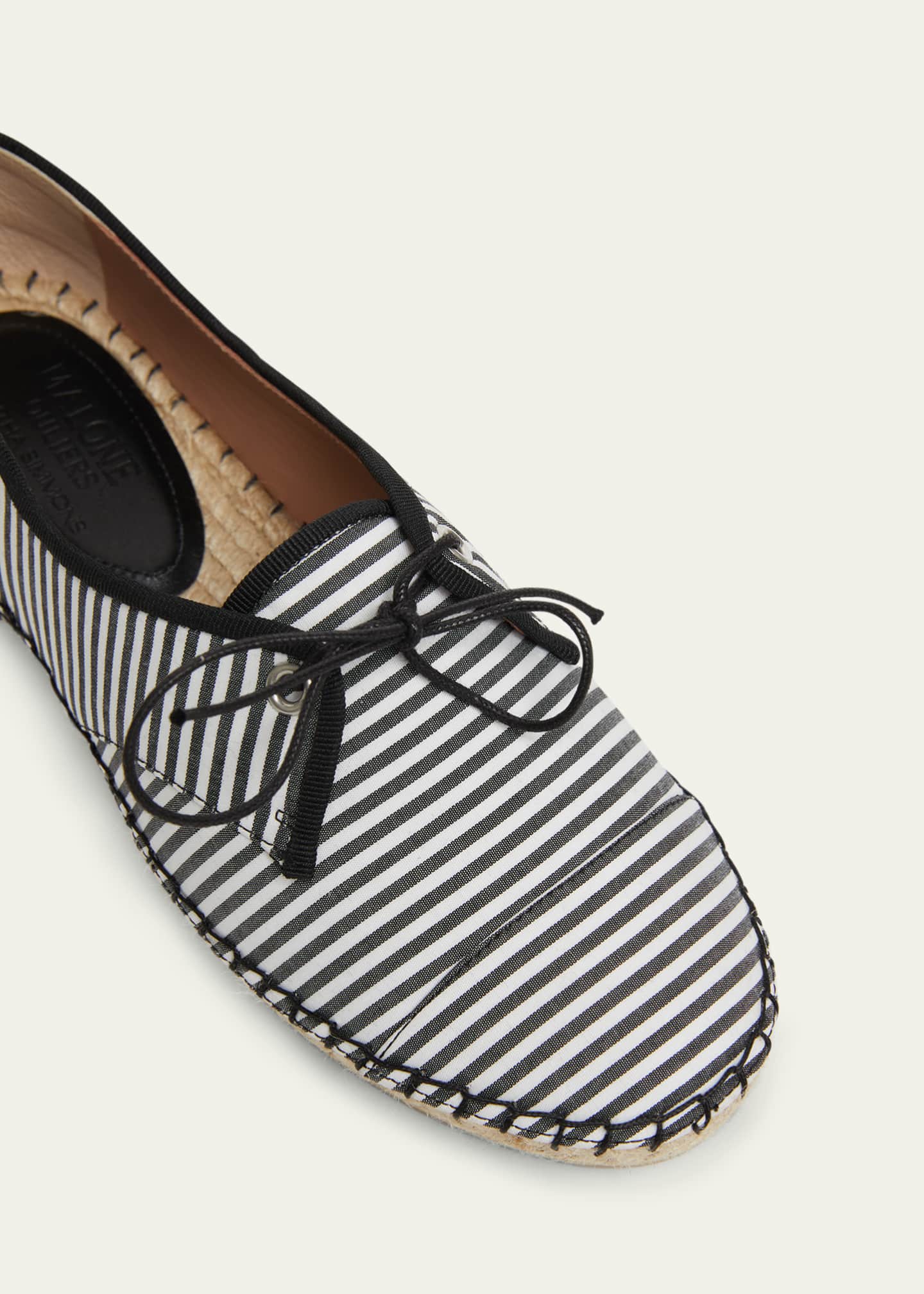 Malone Souliers x Tabitha Simmons Tyler Striped Cotton Lace-Up Espadrilles Image 3 of 3