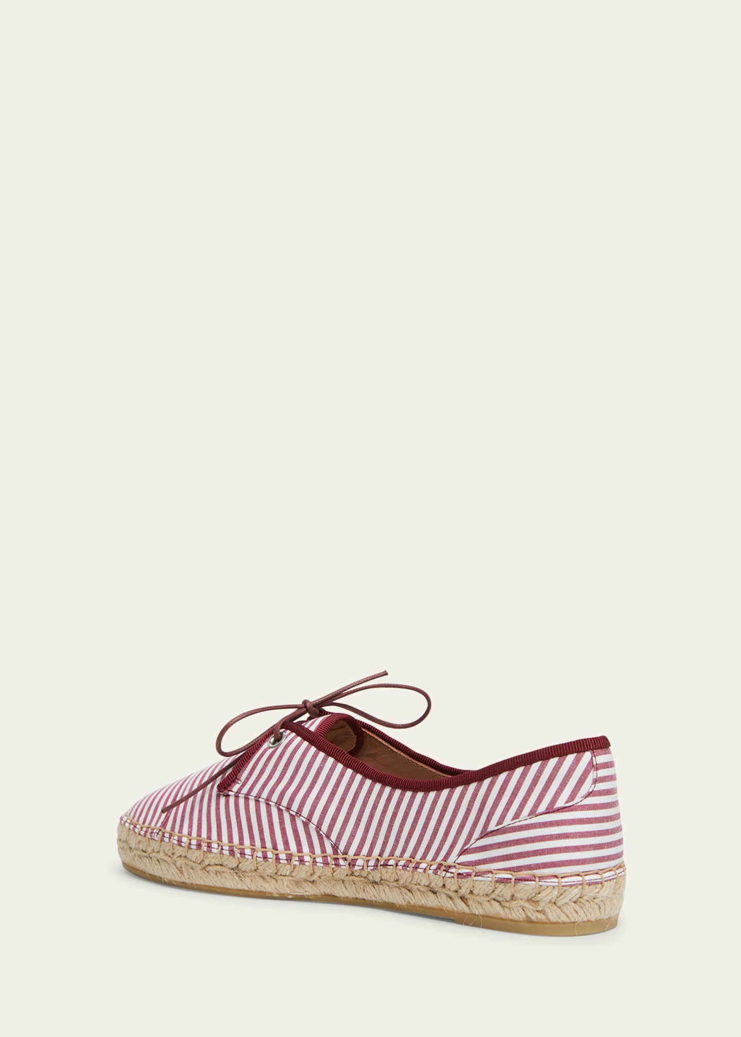 x Tabitha Simmons Tyler Striped Cotton Lace-Up Espadrilles