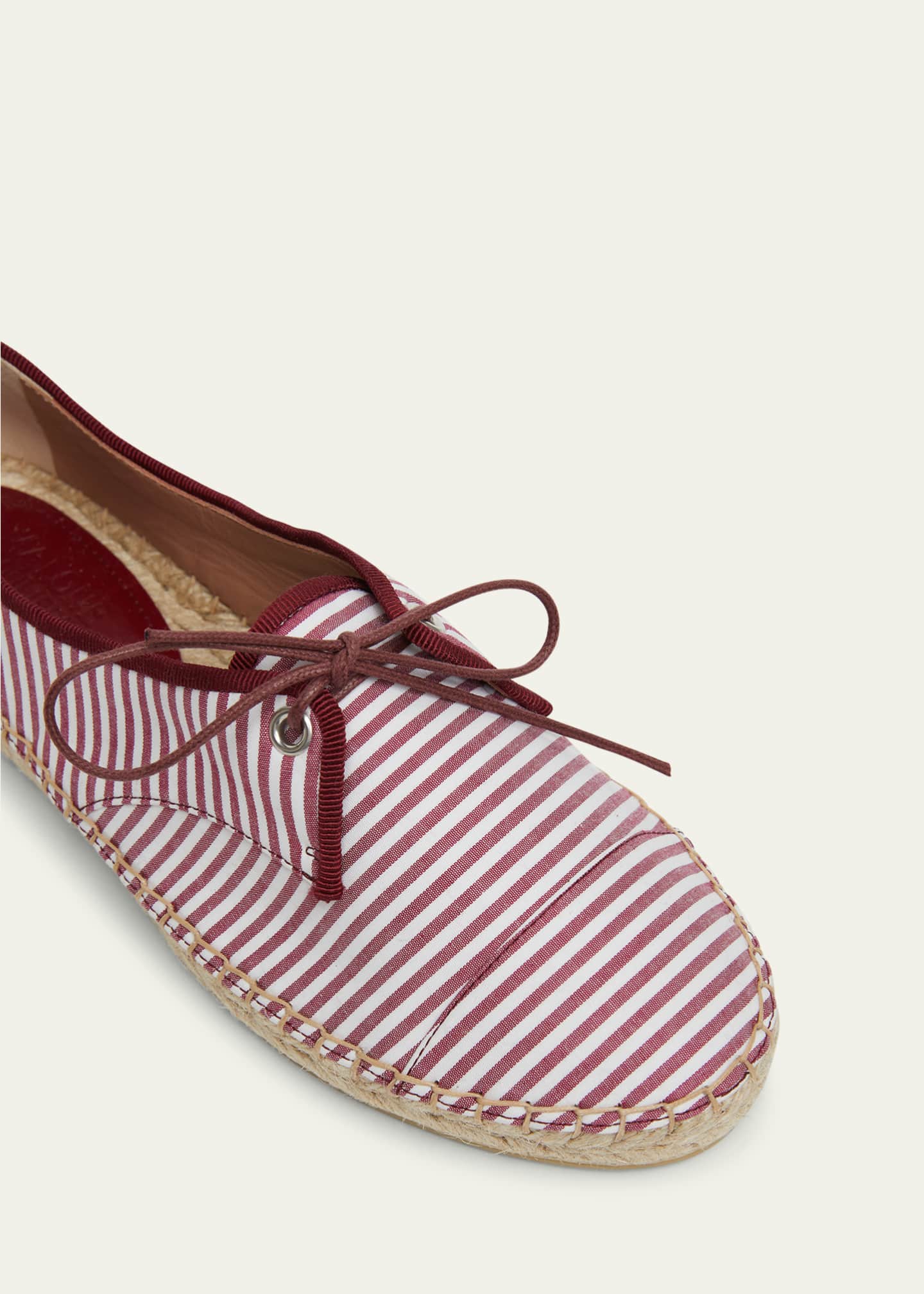 x Tabitha Simmons Tyler Striped Cotton Lace-Up Espadrilles