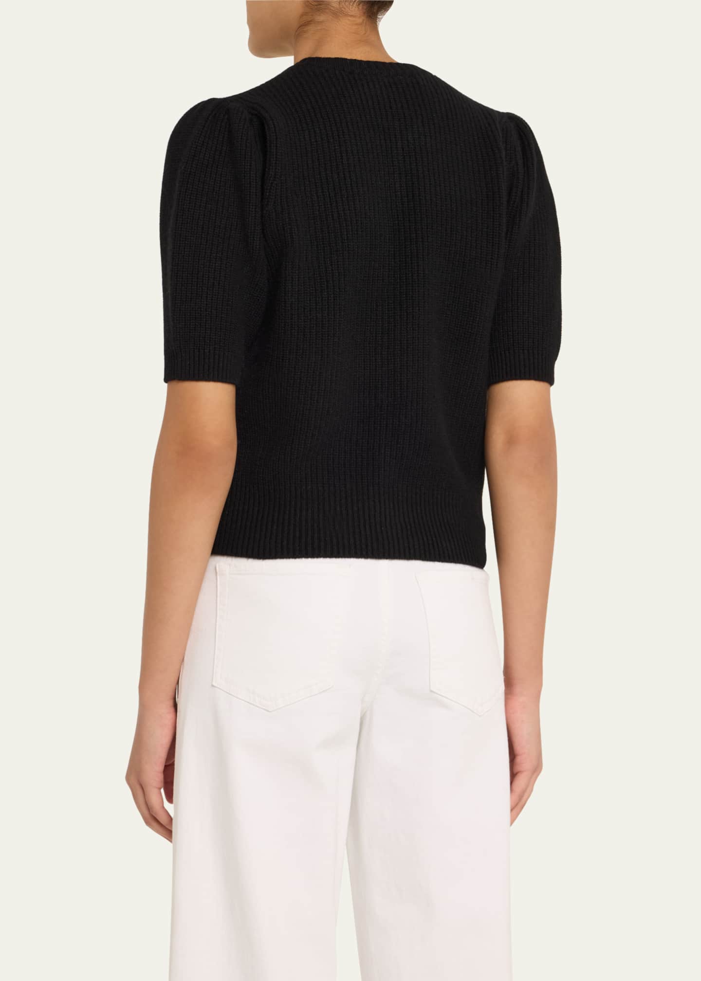 FRAME Shrunken Short-Sleeve Cardigan Image 3 of 5