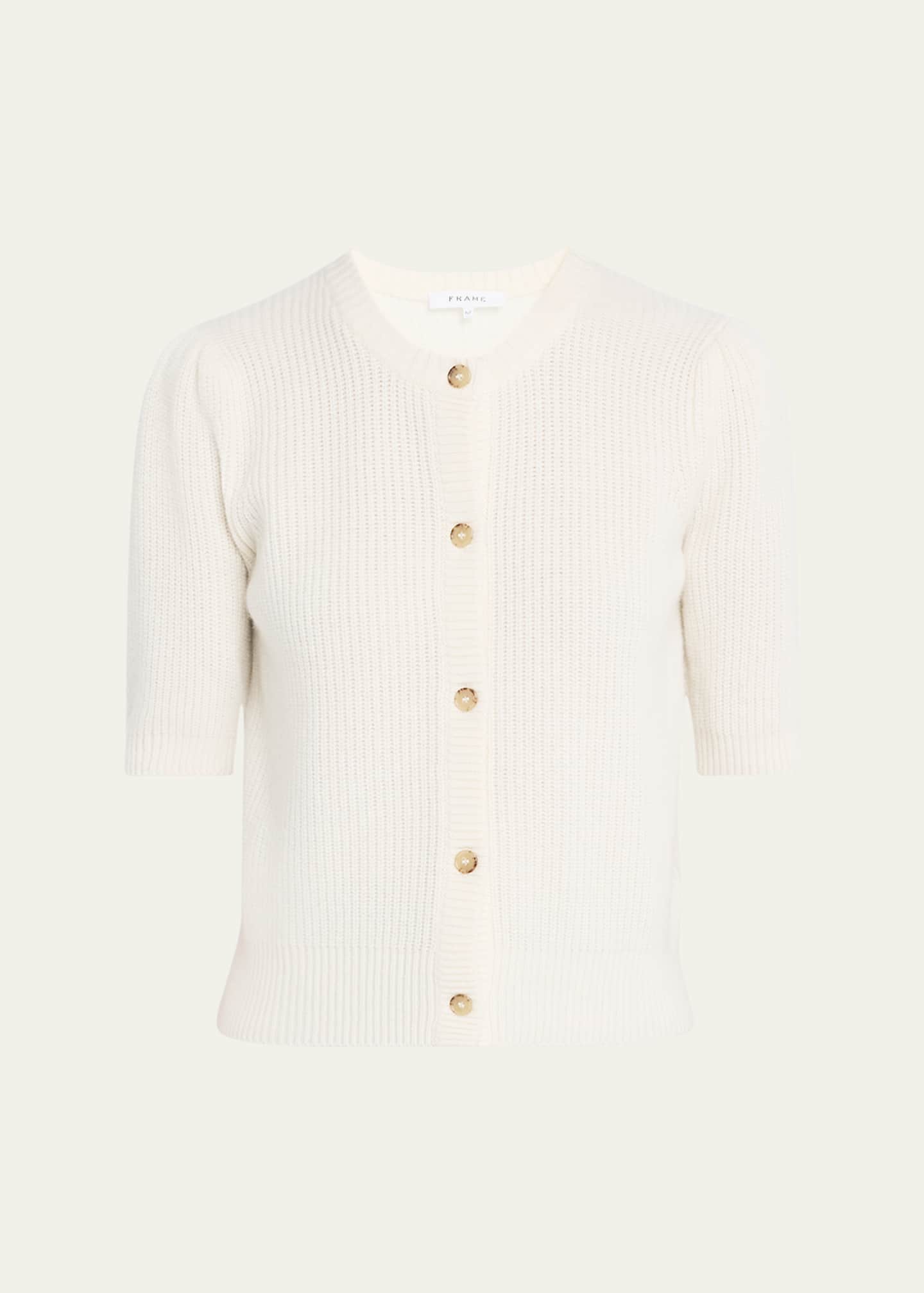 【DEARMINE】Folle Boucle Short Sleeve Cardigan FRAME Shrunken Short-Sleeve Cardigan - Bergdorf Goodman