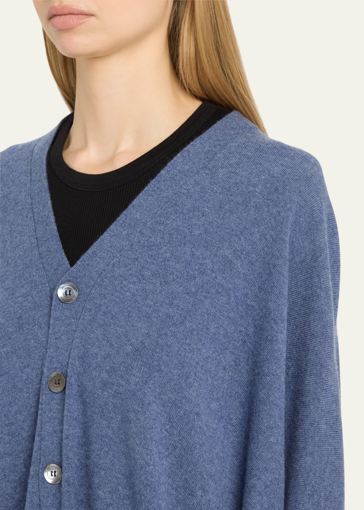 Eskandar Extra Wide V-Neck Cashmere Cardigan Image 5 of 5