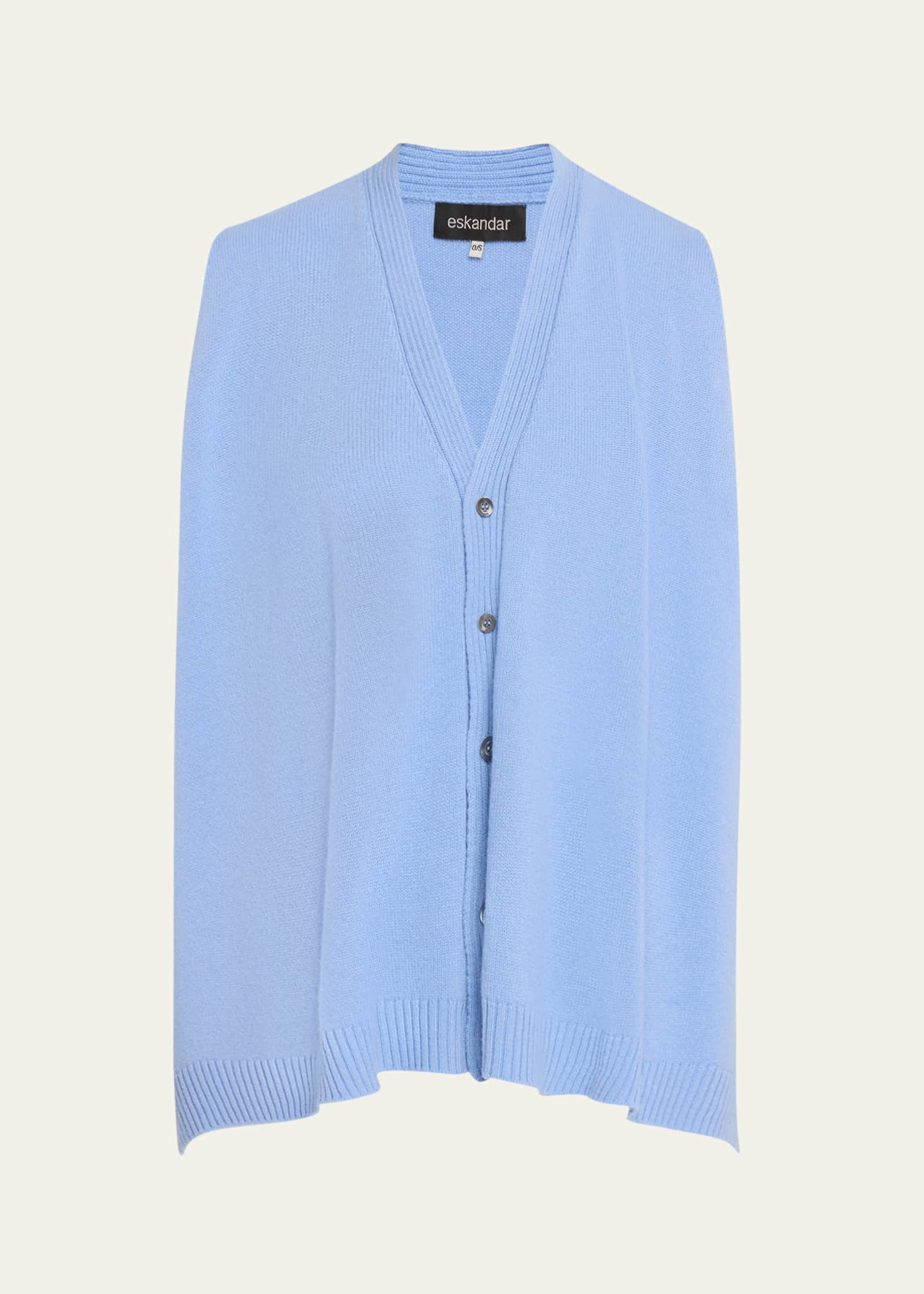 Eskandar A-Line Sleeveless V-Neck Cashmere Cardigan (Mid Plus Length) Image 1 of 5