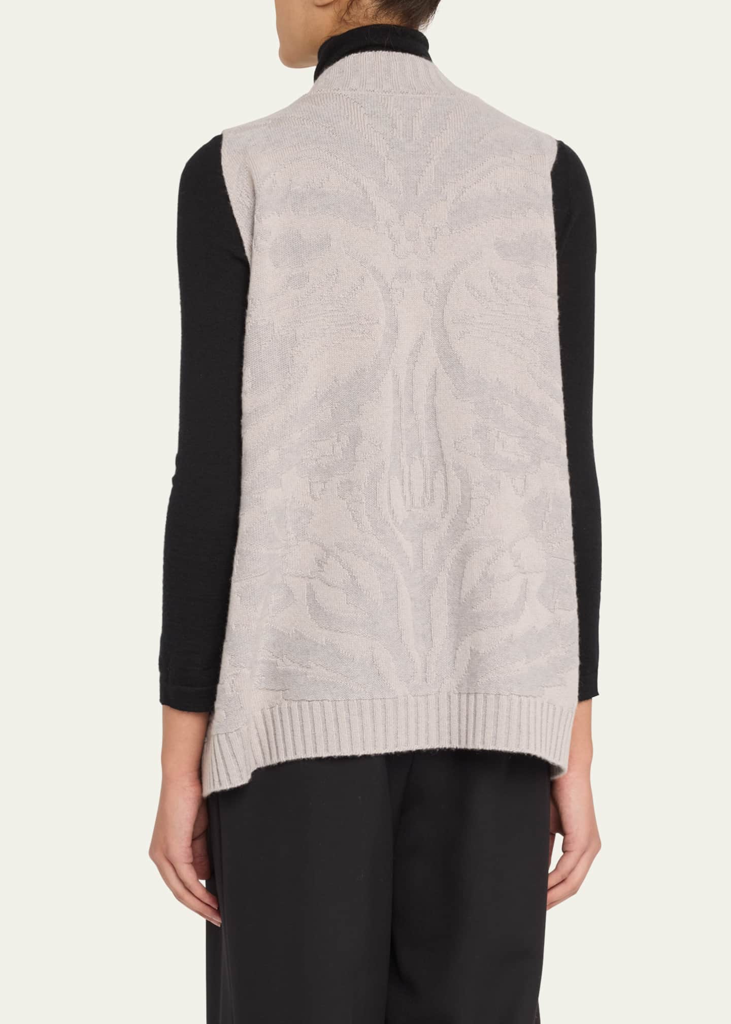 Eskandar A-Line Sleeveless V-Neck Cashmere Sweater Image 3 of 5