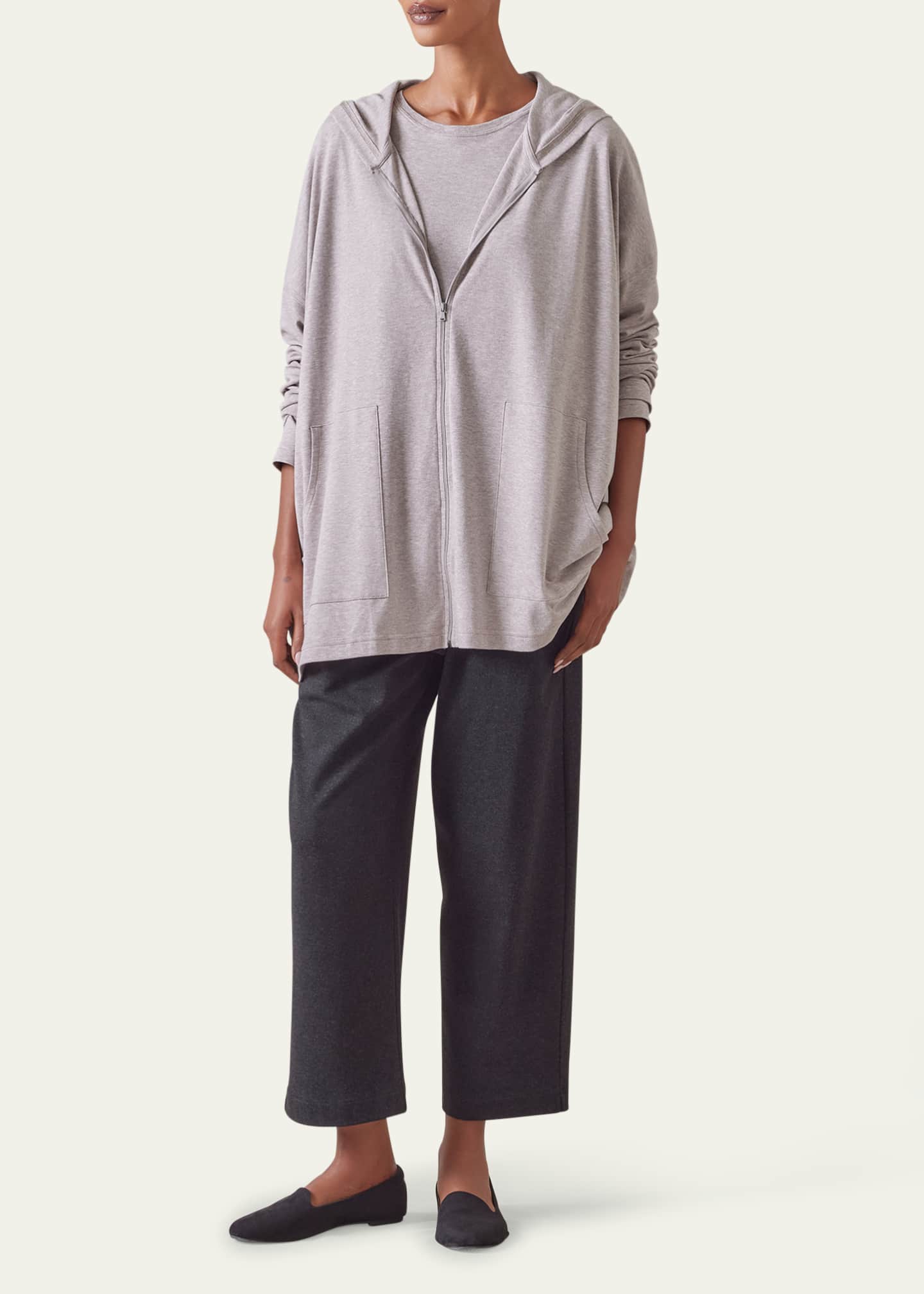 Eskandar Zipped Hooded Top (Long Length) Image 2 of 5