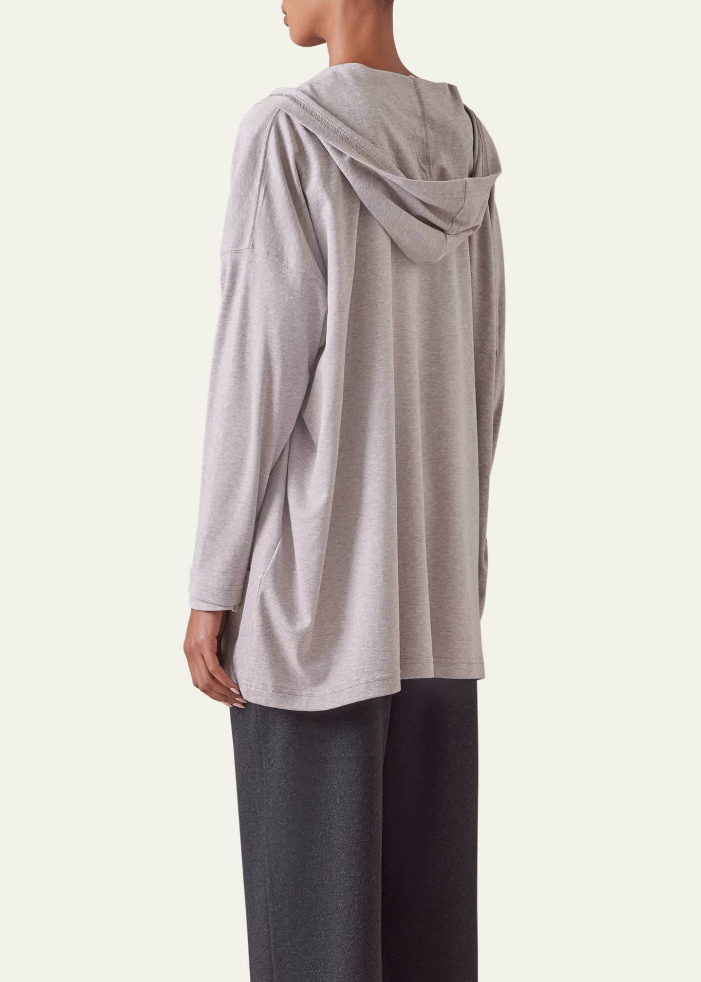 Eskandar Zipped Hooded Top (Long Length) Image 3 of 5