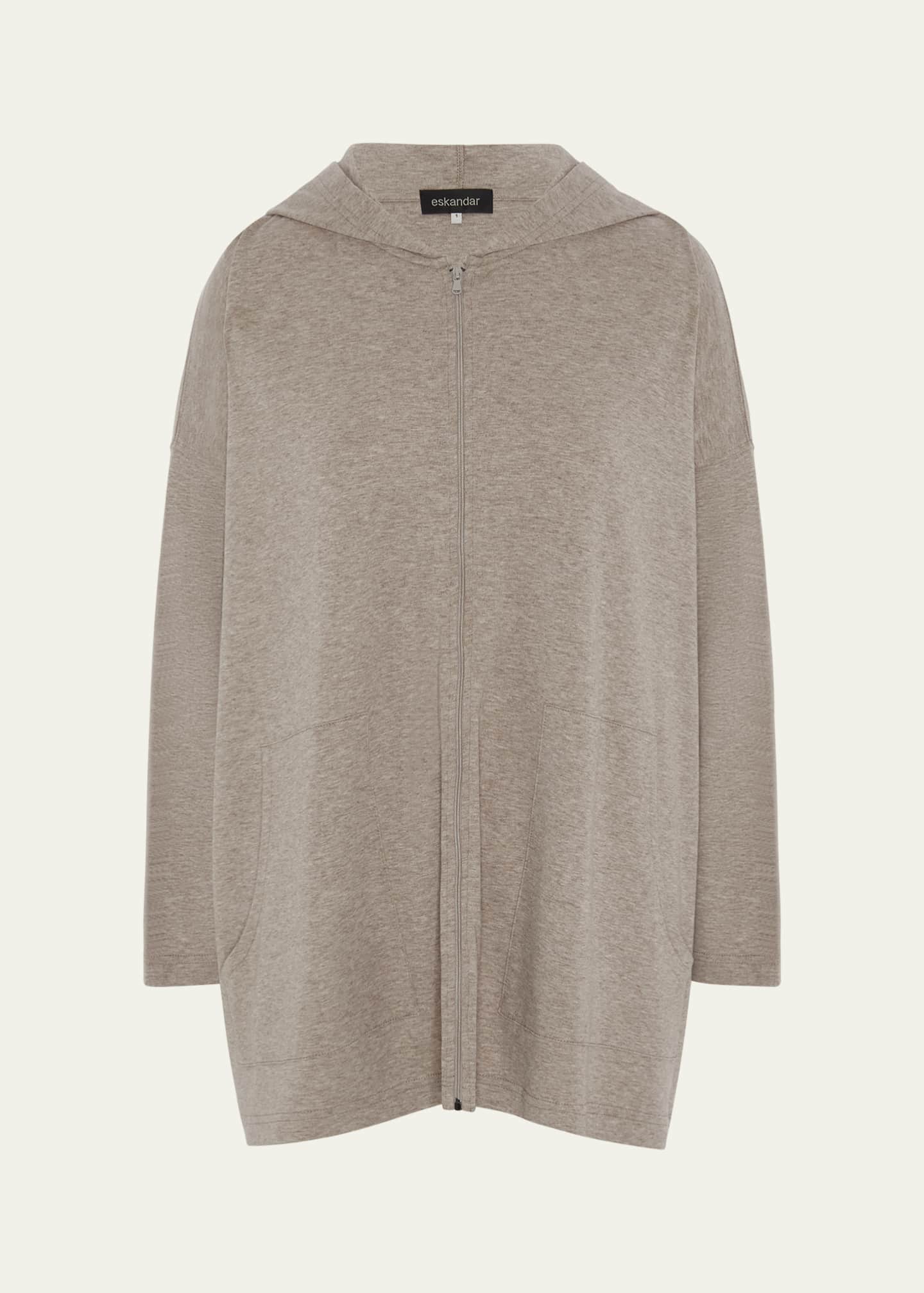 Eskandar Zipped Hooded Top (Long Length) Image 1 of 5