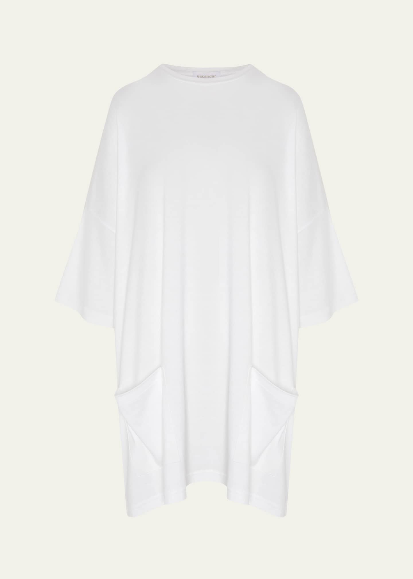 Eskandar Sloped-Shoulder Round-Neck Poncho (Long Plus Length) Image 1 of 5