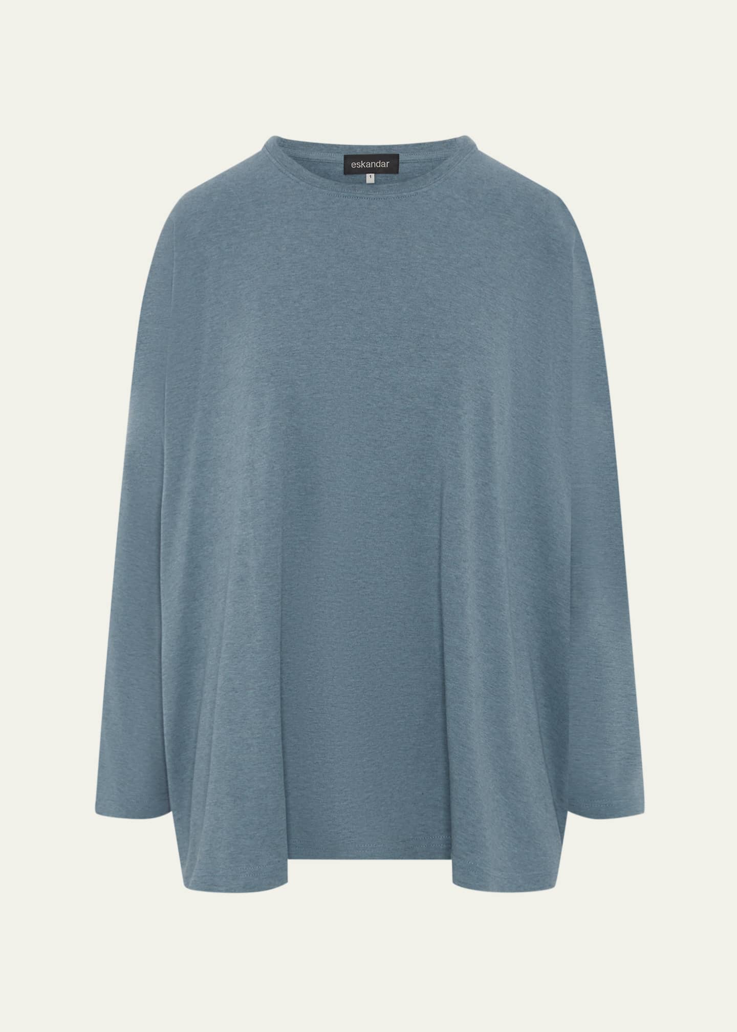 Eskandar Long-Sleeve Round-Neck T-Shirt (Mid Plus Length) Image 1 of 5