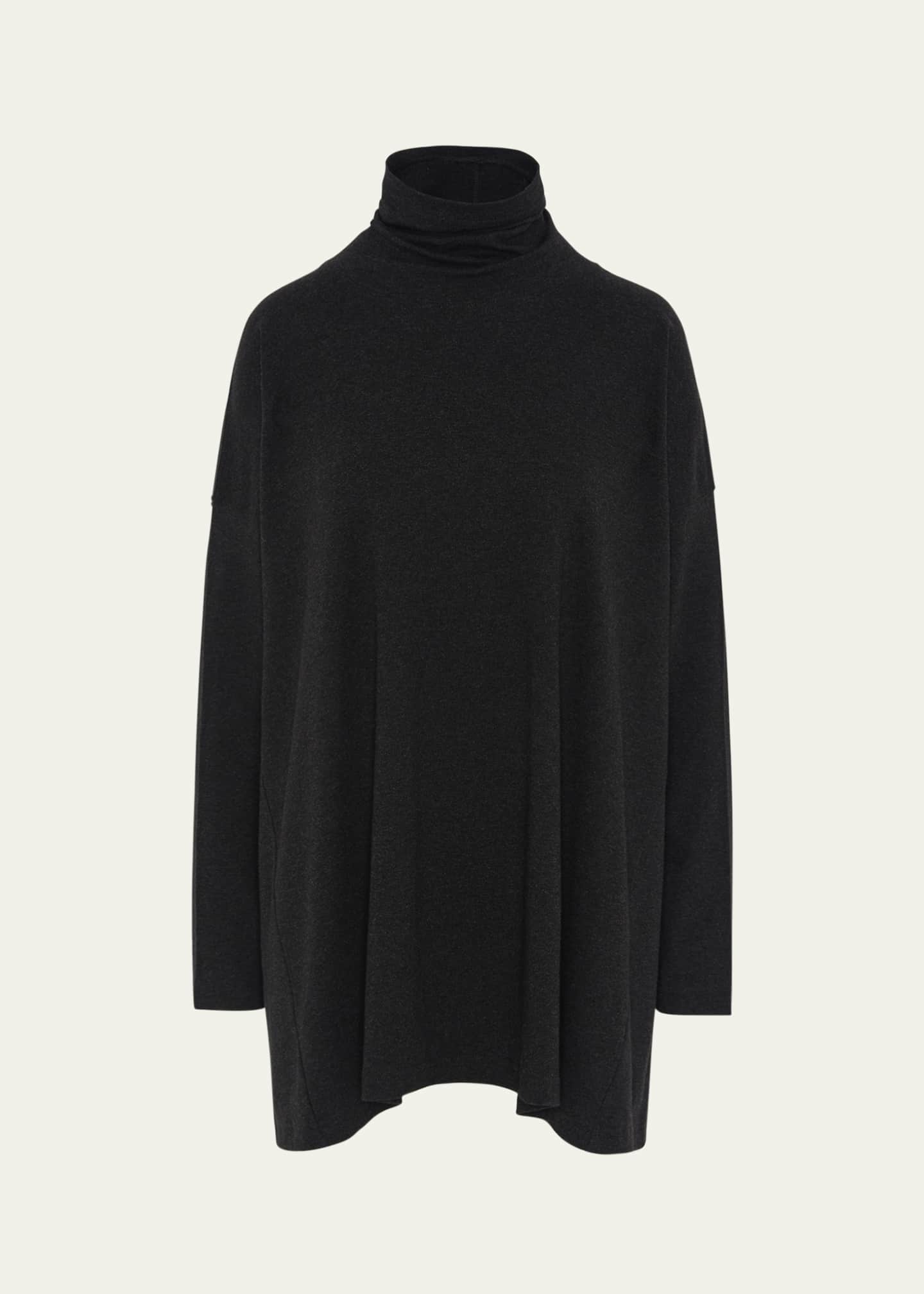 Eskandar Side Paneled Scrunch-Neck Top (Long Length) Image 1 of 4