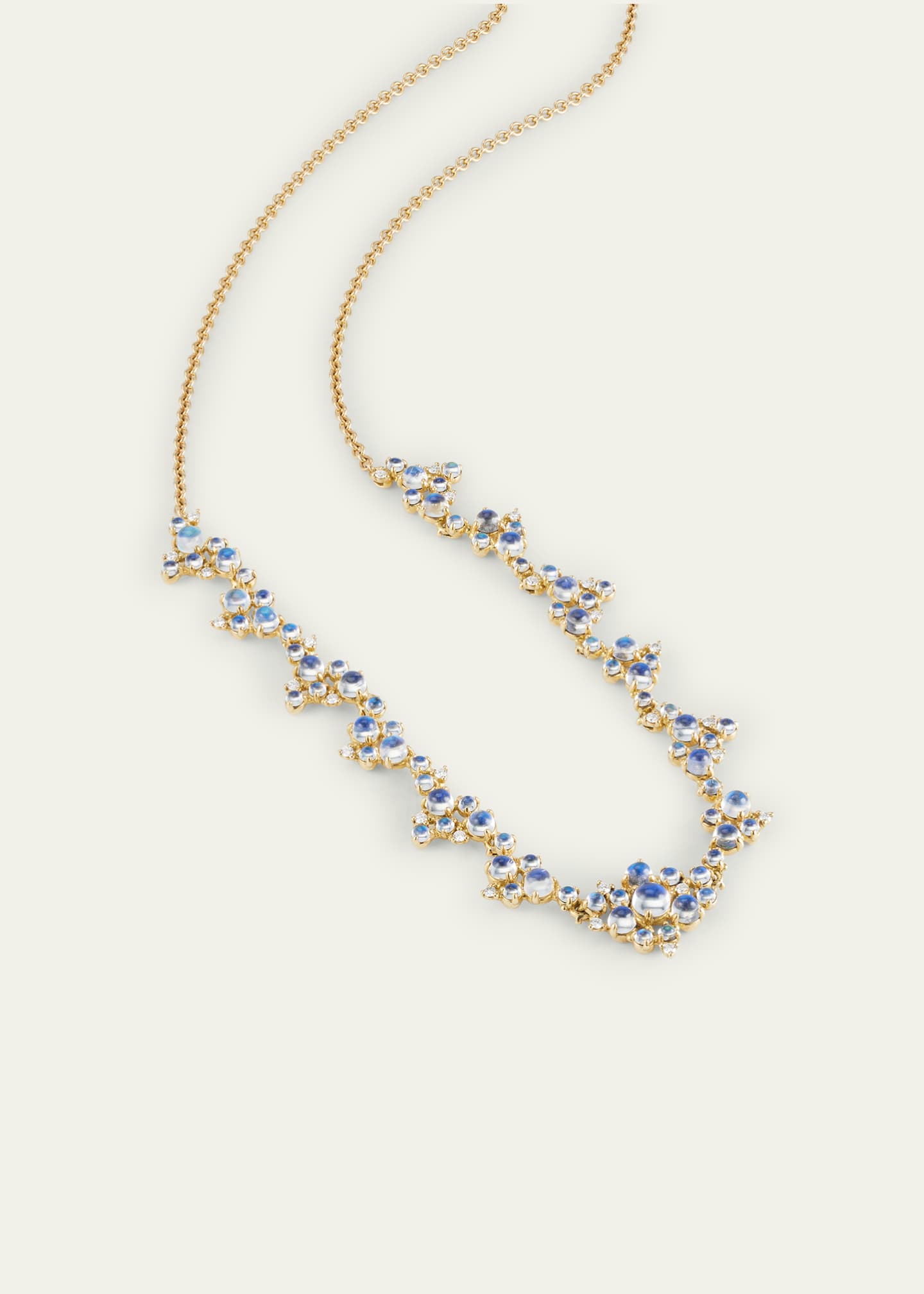 Paul Morelli 18K Yellow Gold Moonstone Bubble Cluster Necklace with Diamonds Image 3 of 4